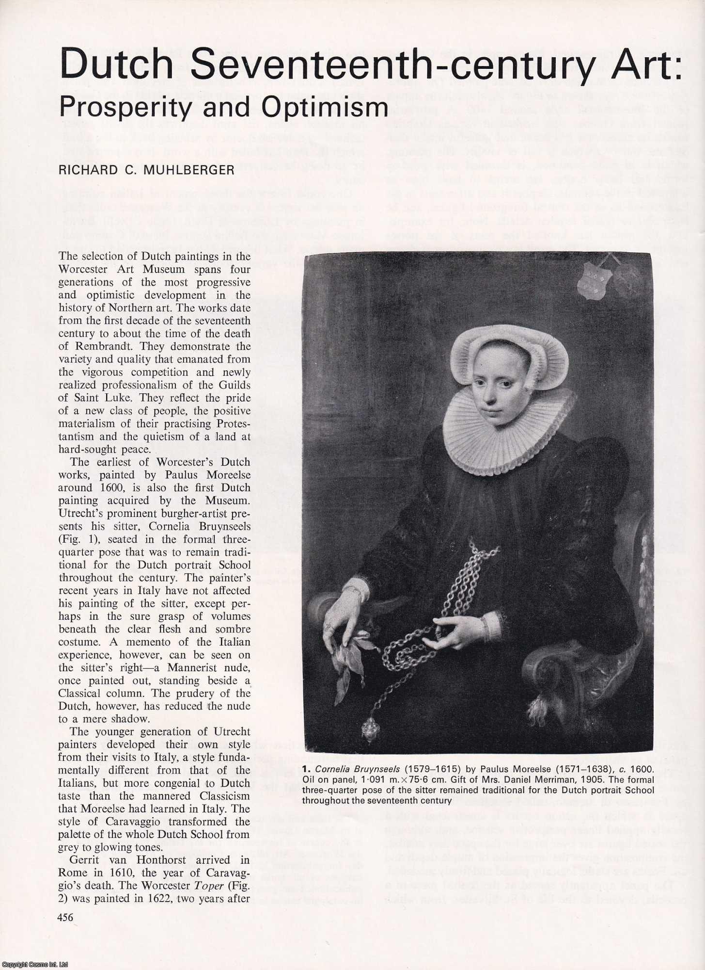 Richard C. Muhlberger - Dutch 17th Century Art: Prosperity and Optimism. An uncommon original article from Apollo, International Magazine of the Arts, 1971.