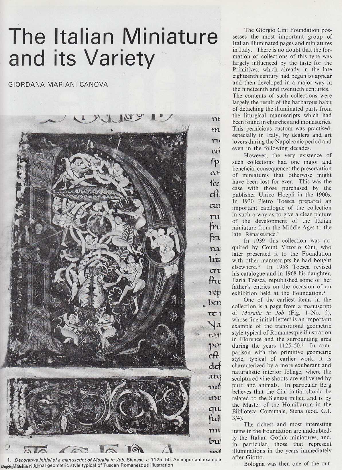 Giordana Mariani Canova - The Italian Miniature and its Variety. An uncommon original article from Apollo, the Magazine of the Arts, 1976.