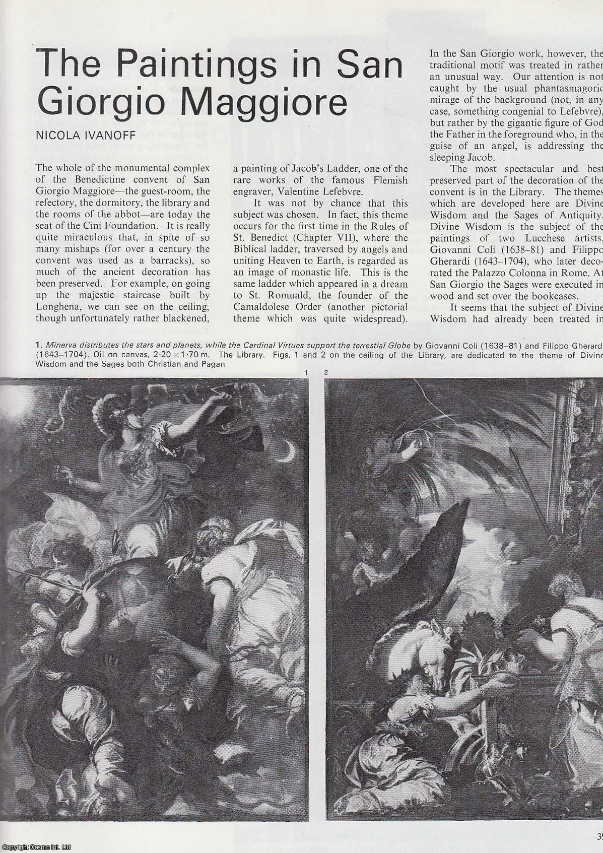 Nicola Ivanoff - The Paintings in San Giorgio Maggiore. An uncommon original article from Apollo, the Magazine of the Arts, 1976.