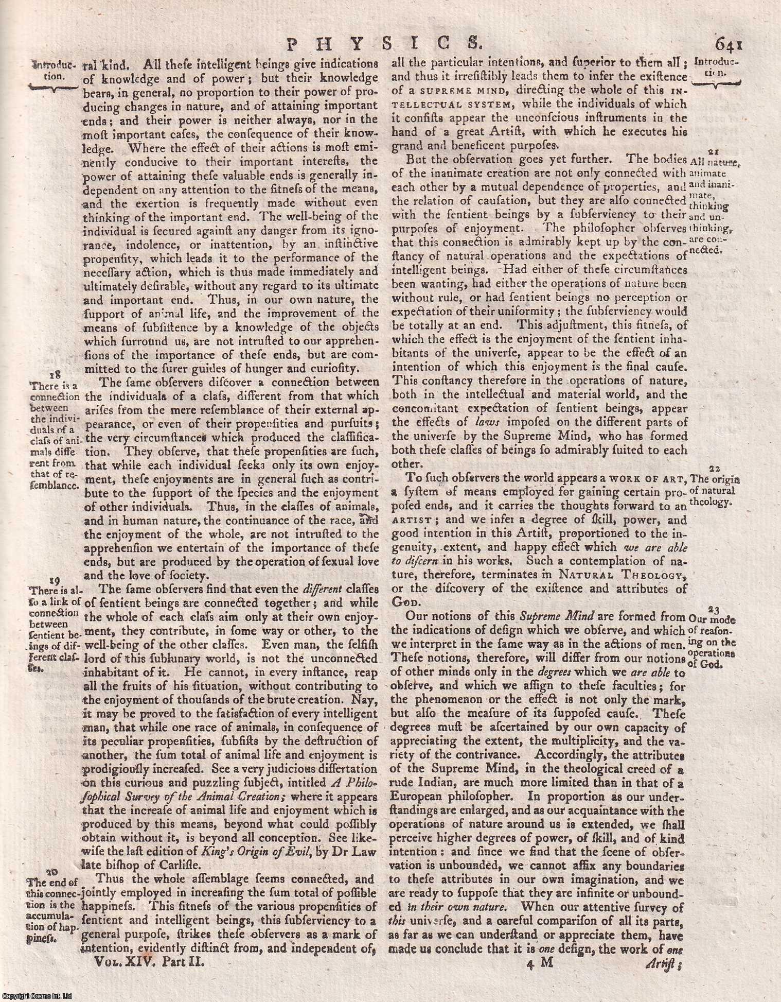 George Gleig (editor) - Physics. A rare original article from the Encyclopaedia Britannica, Edinburgh Edition 1797.