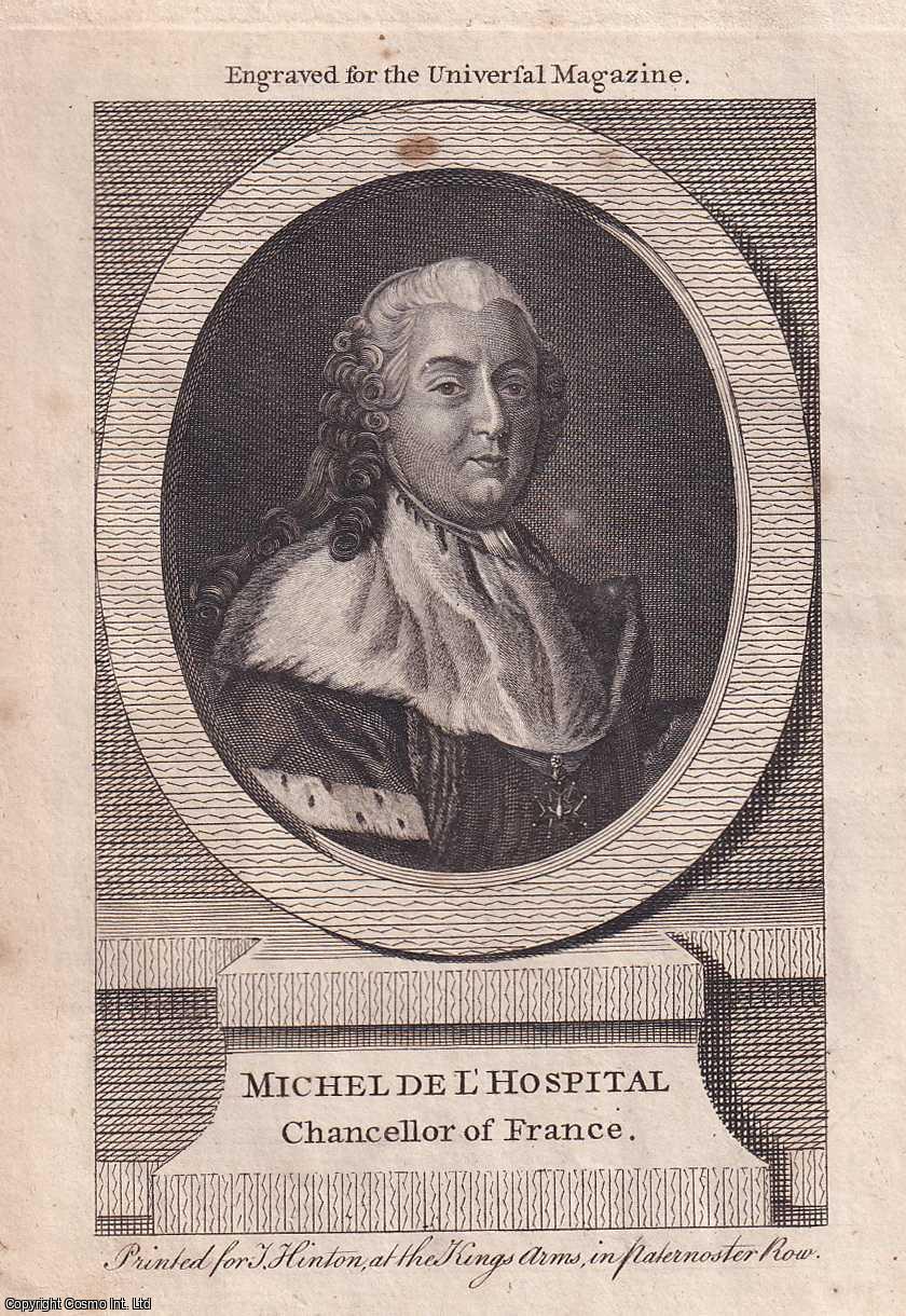 ENGRAVING - Michel de L'Hospital, Chancellor of France, commonly called the Patriot Minister. An original article from The Universal Magazine for 1778.