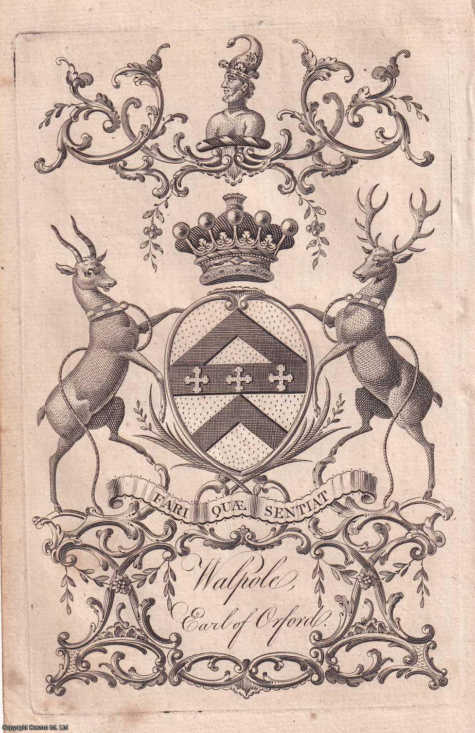 ENGRAVING - Walpole, Earl of Orford. An attractive original copper engraving from 1778.