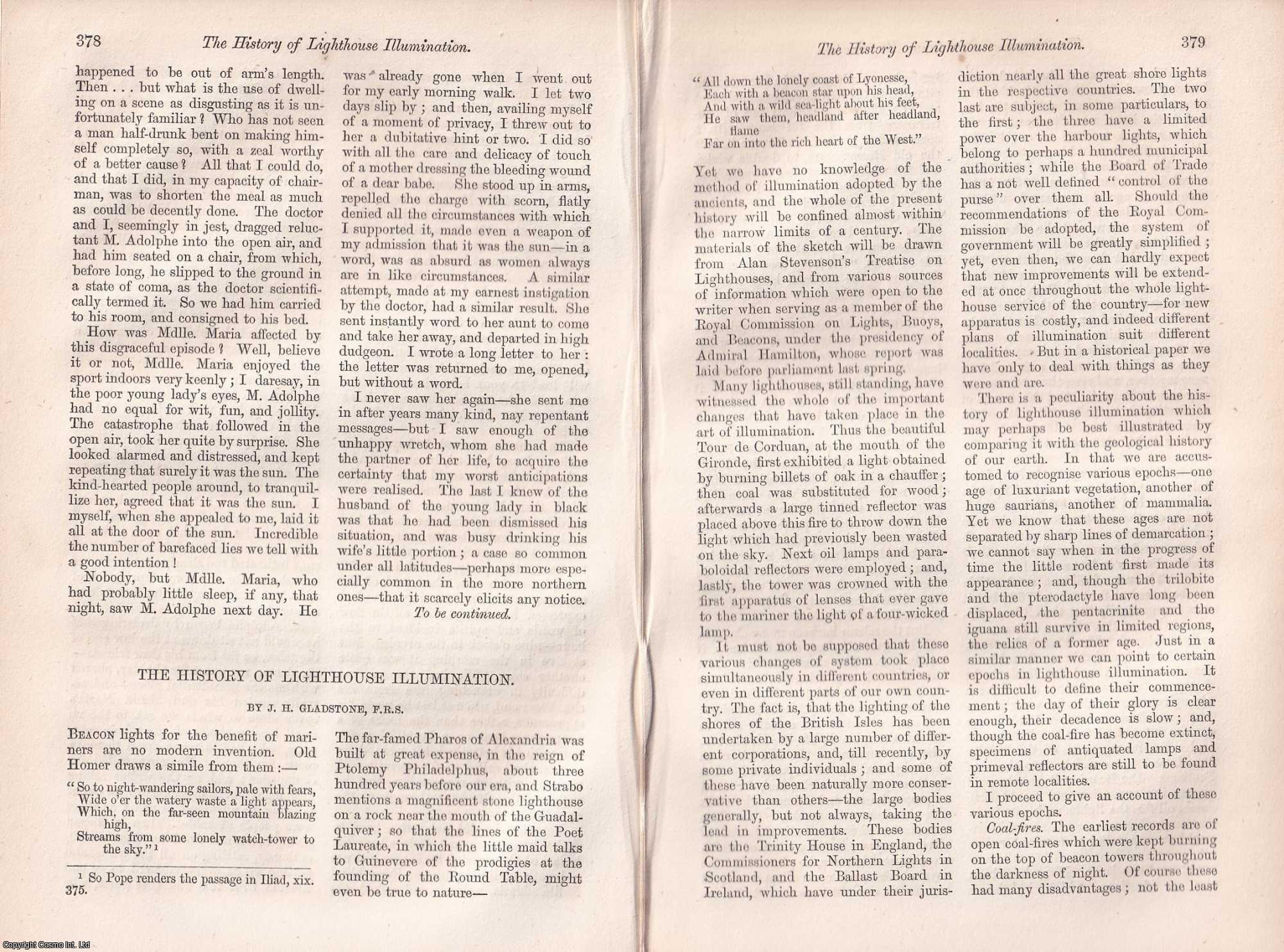 J.H. Gladstone, F.R.S. - The History of Lighthouse Illumination. An original article from Macmillan's Magazine, 1862.