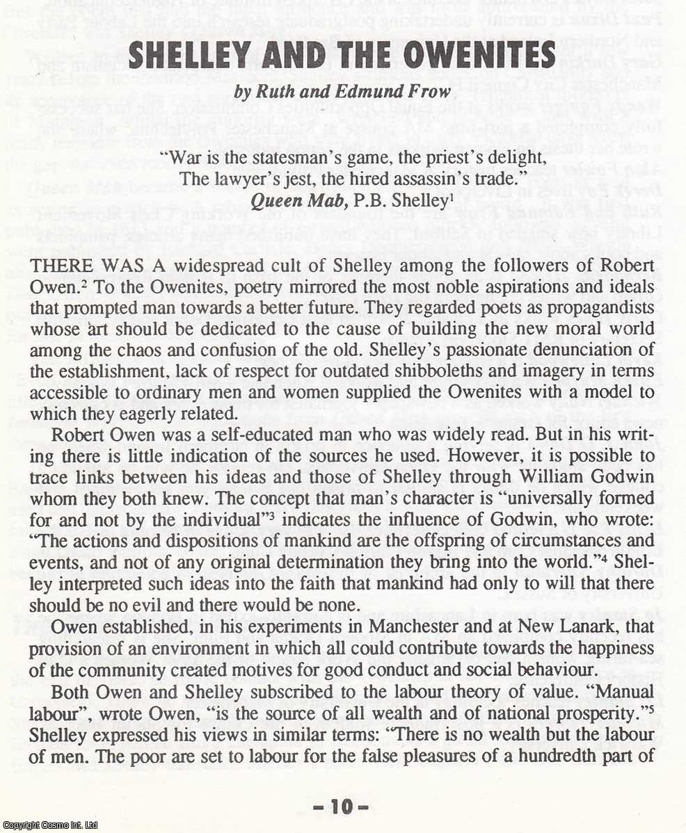 Ruth & Edmund Frow - Shelley and the Owenites. An original article from North West Labour History Journal, 1993.