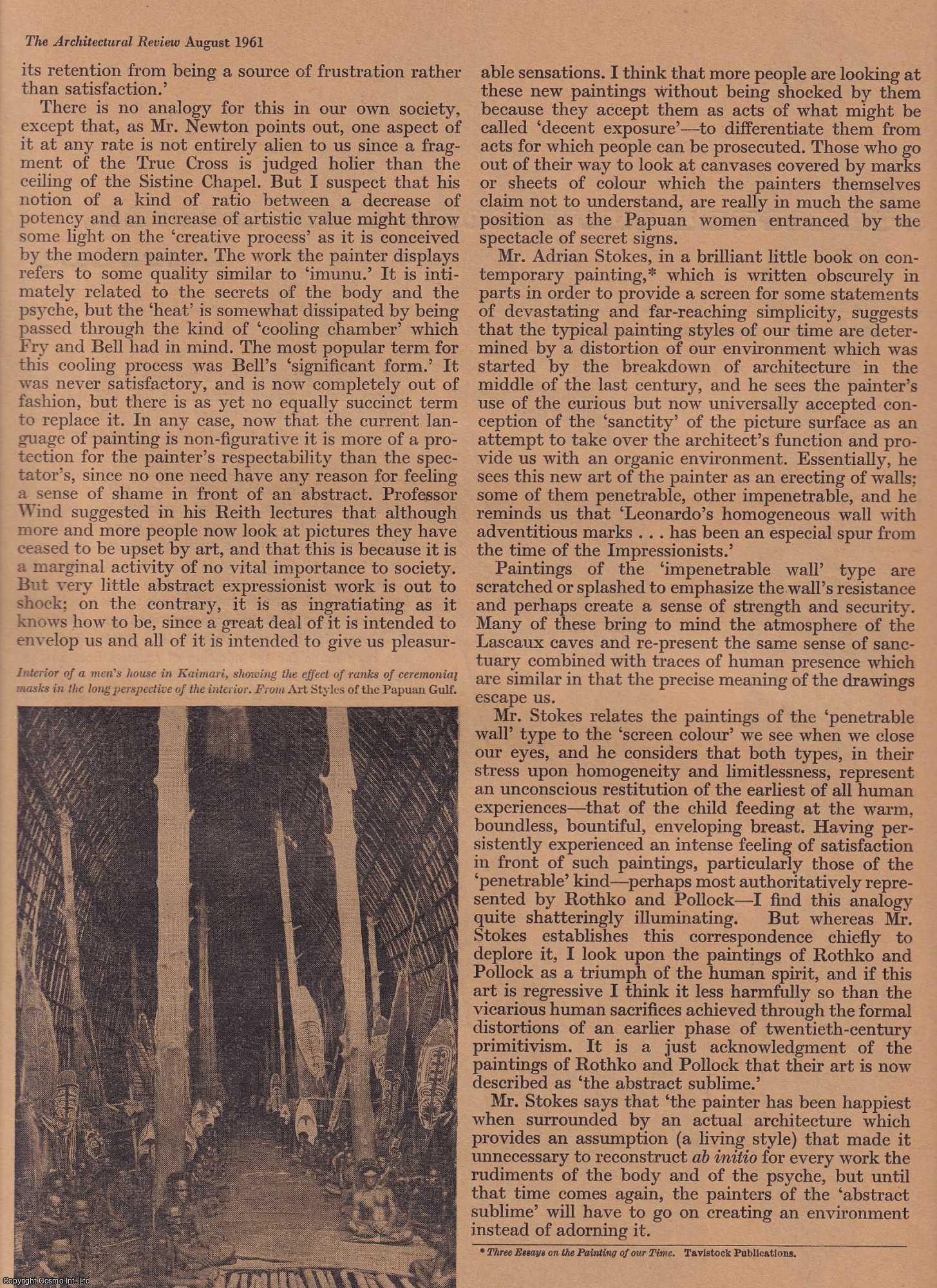 PAPUAN GULF - Robert Melville : The Progress of Magic. Art and Style in the Papuan Gulf. This is an original article from The Architectural Review, 1961.