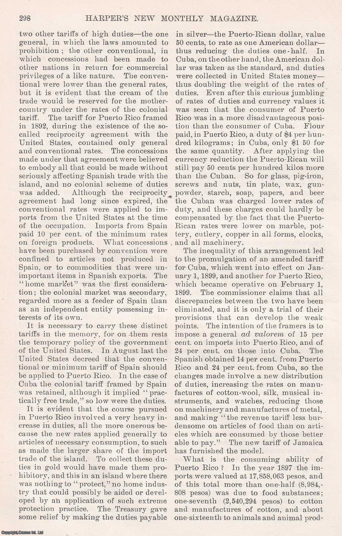 Ford, Worthington C. - Hawaii, Puerto-Rico, Philippines : Trade Policies with the Colonies. The commercial aspects of the islands now under the protection of the United States. An original article from the Harper's Monthly Magazine, 1899.