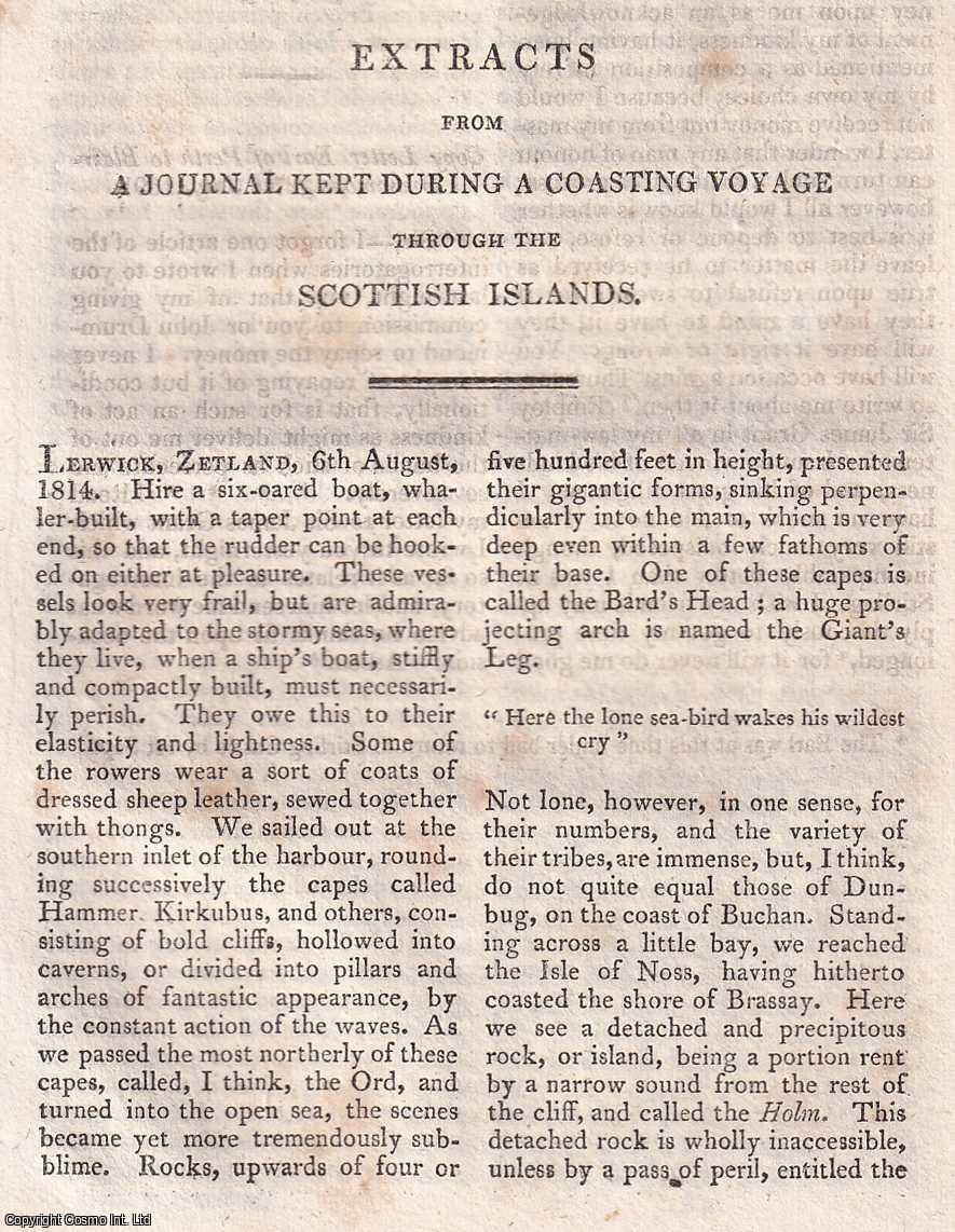 LERWICK, SHETLAND - Extracts from a Journal kept during a Coasting Voyage through the Scottish Islands. An original article from The Edinburgh Annual Register, 1812.