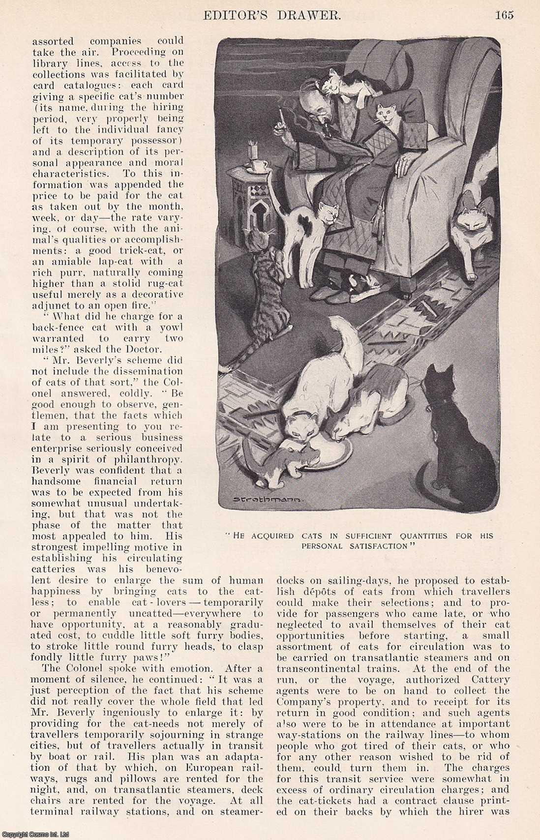 CAT HUMOUR - Beverly's Circulating Cattery; a repository for the storage and dissemination of cats. By Thomas A. Janvier. An original article from the Harper's Monthly Magazine, 1907.