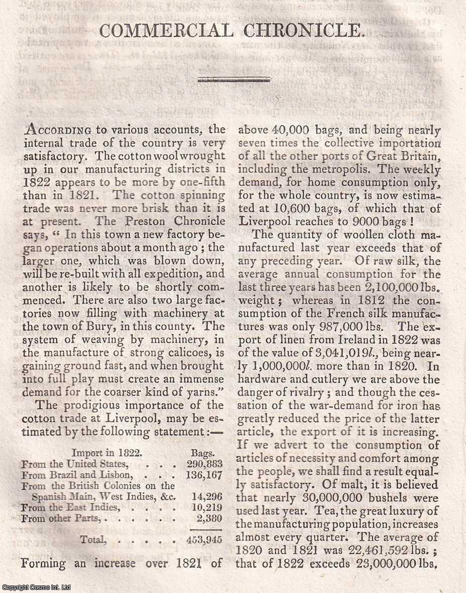 COMMERCE - Cotton & Wool; Gun Trade; Linen Trade; Mexican Mines; Bank Shares; Streets of London; Edinburgh & Glasgow Union. An original article from The Edinburgh Annual Register, 1823.