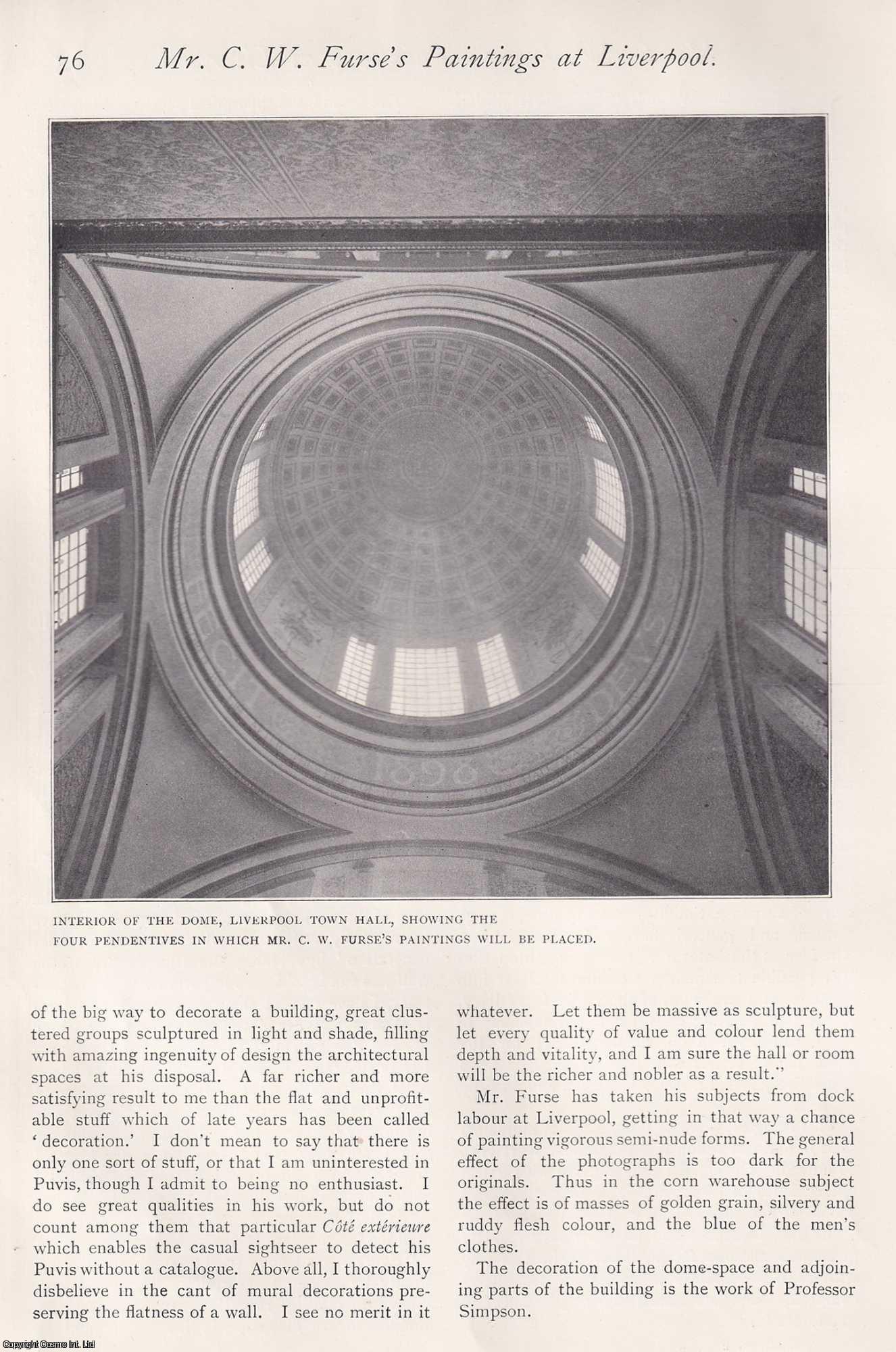 LIVERPOOL TOWN HALL - Mr C.W. Furse's Paintings for the Town Hall at Liverpool. This is an original article from The Architectural Review, 1902.