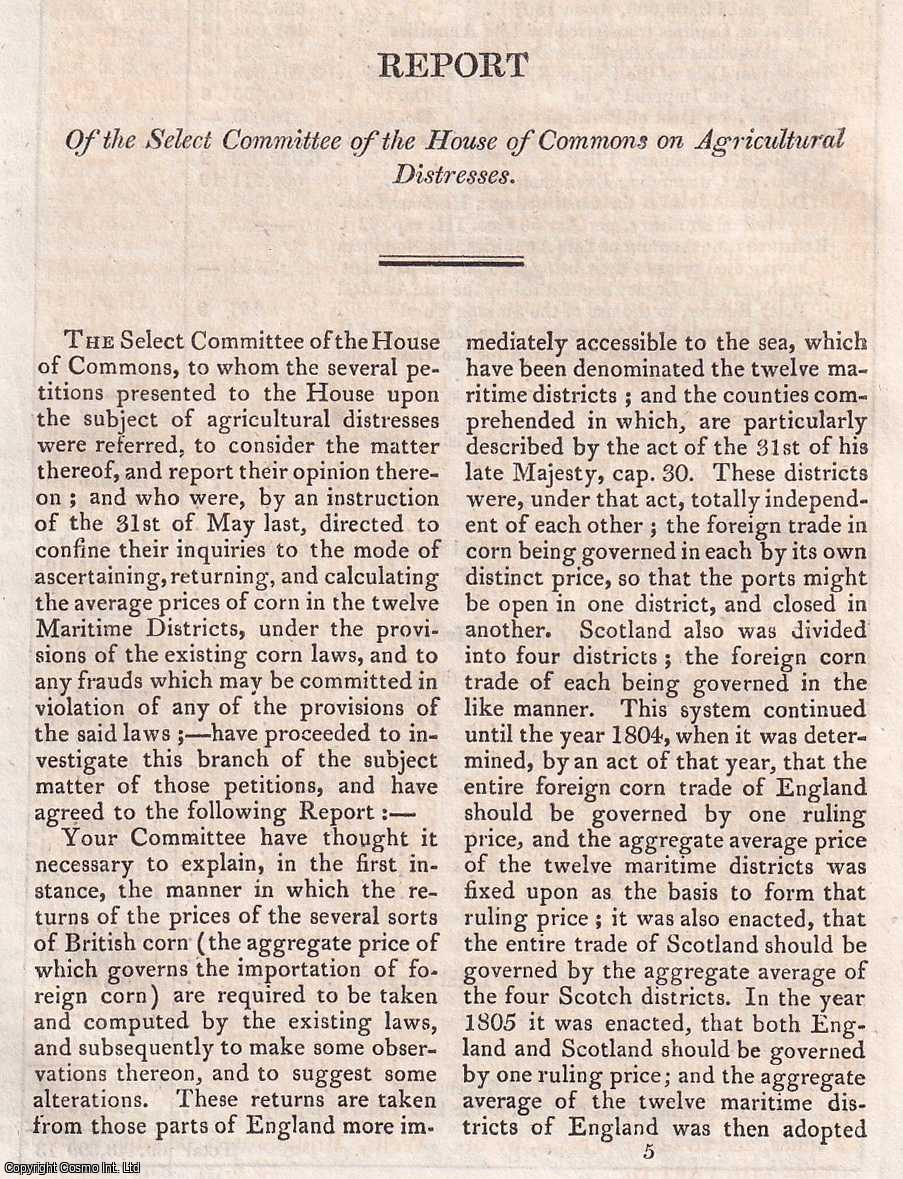 1820: FARMERS AND LABOURERS IN DISTRESS - Agricultural Distresses : Report of the Select Committee of the House of Commons. An original article from The Edinburgh Annual Register, 1820.