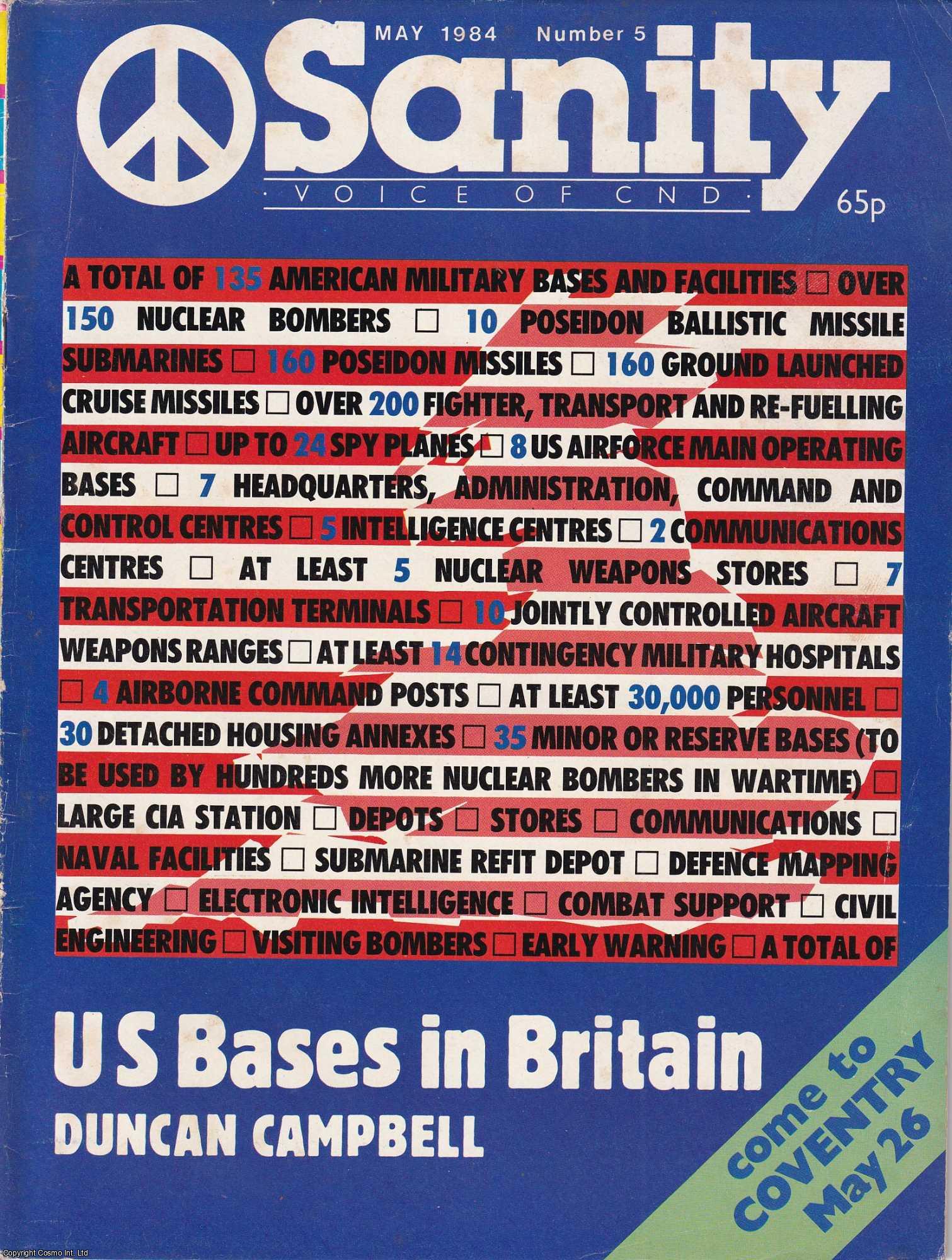 CAMPAIGN FOR NUCLEAR DISARMAMENT - Sanity, the Voice of CND. May 1984, Number 5.