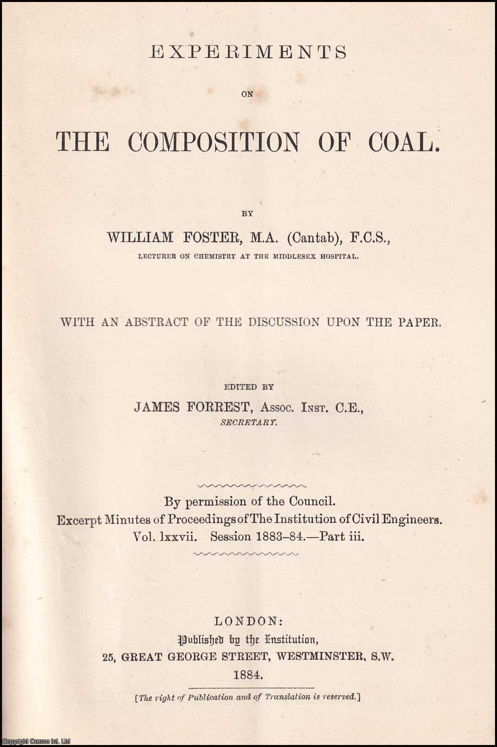 William Foster - Experiments on the Composition of Coal.