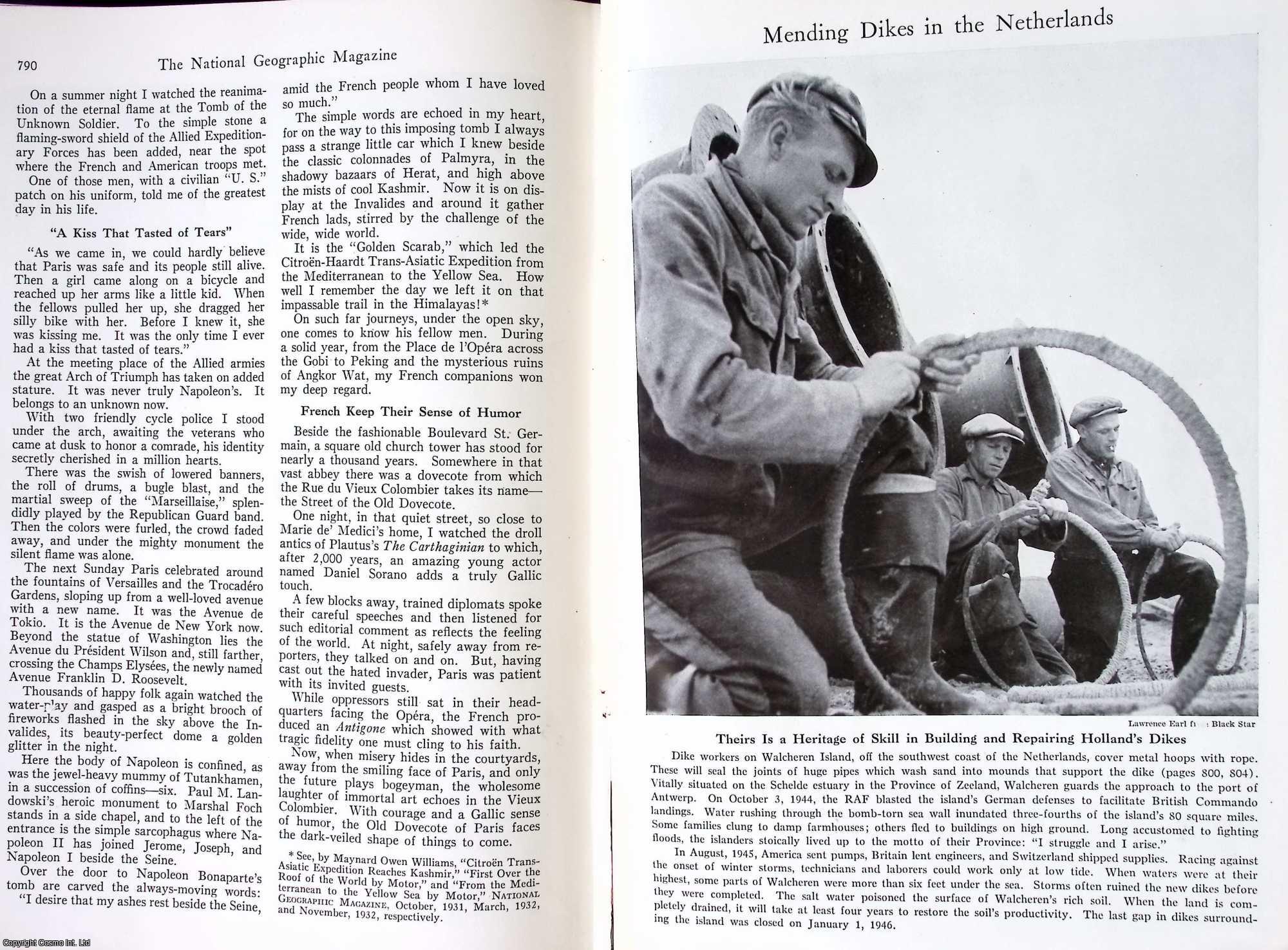 Lawrence Earl - Mending Dikes in the Netherlands : Covering Metal Hoops with Rope to Seal the Joints of Huge Pipes. An original article from The National Geographic Magazine, 1946.