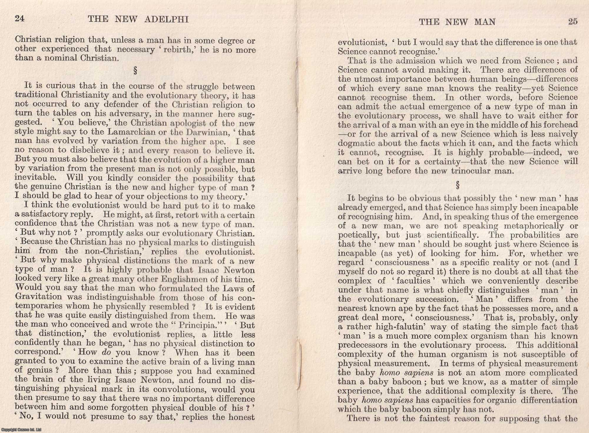 John Middleton Murry - The New Man; the Science of Metabiology. An original article from The New Adelphi, 1929.