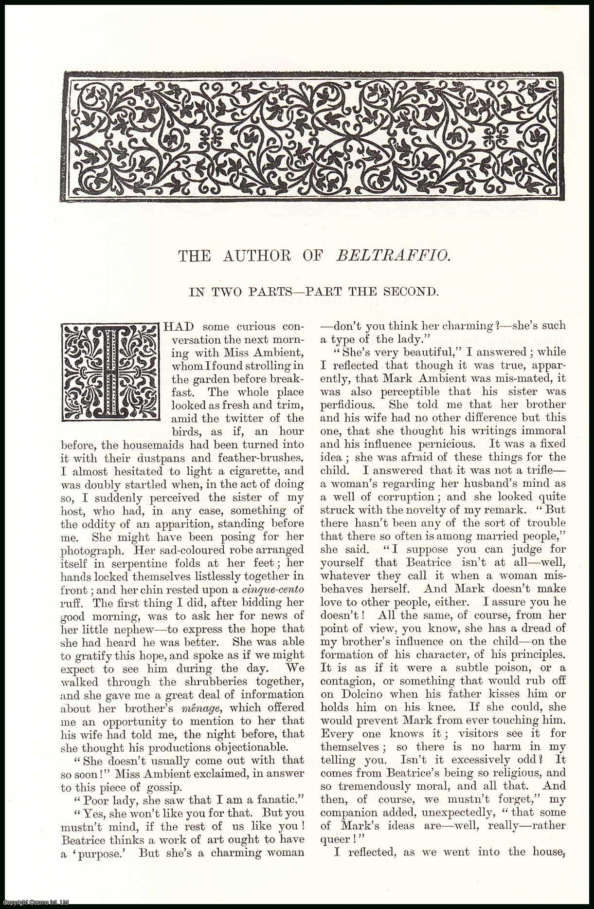 Henry James - The Author of Beltraffio; Part 2. A Short Story. An original article from the English Illustrated Magazine, 1884.