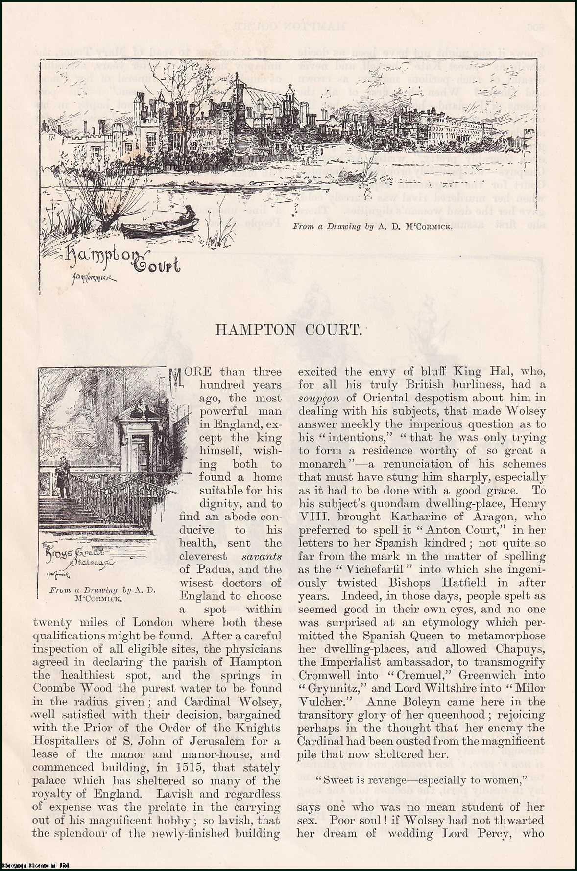 Barbara Clay Finch, illustrations by A.D. McCormick - Hampton Court. An original article from the English Illustrated Magazine, 1888.