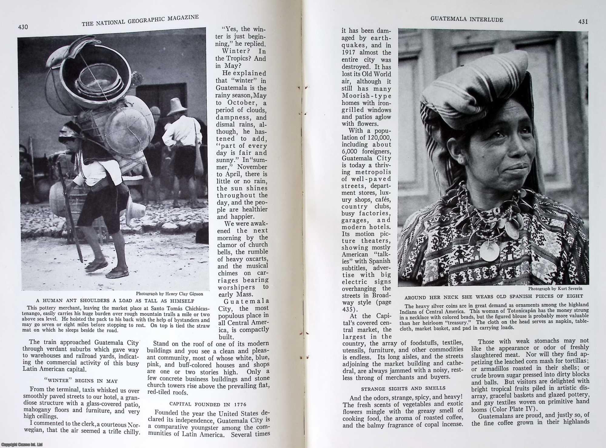 E. John Long - Guatemala Interlude : A Modern Capital Contrasts with Primitive Indian Villages and the Pompeii of America. An original article from The National Geographic Magazine, 1936.