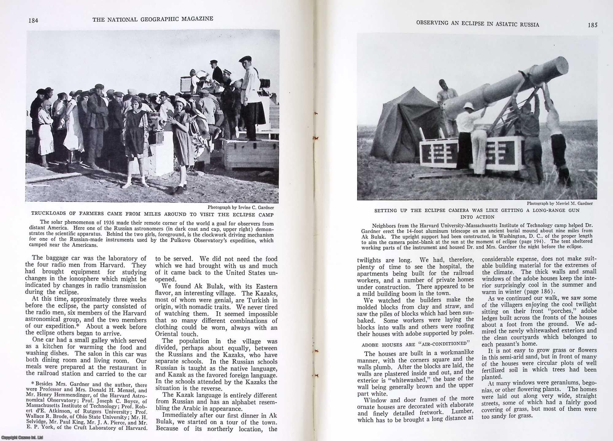 Irvine C. Gardner - Observing an Eclipse in Asiatic Russia. An original article from The National Geographic Magazine, 1937.