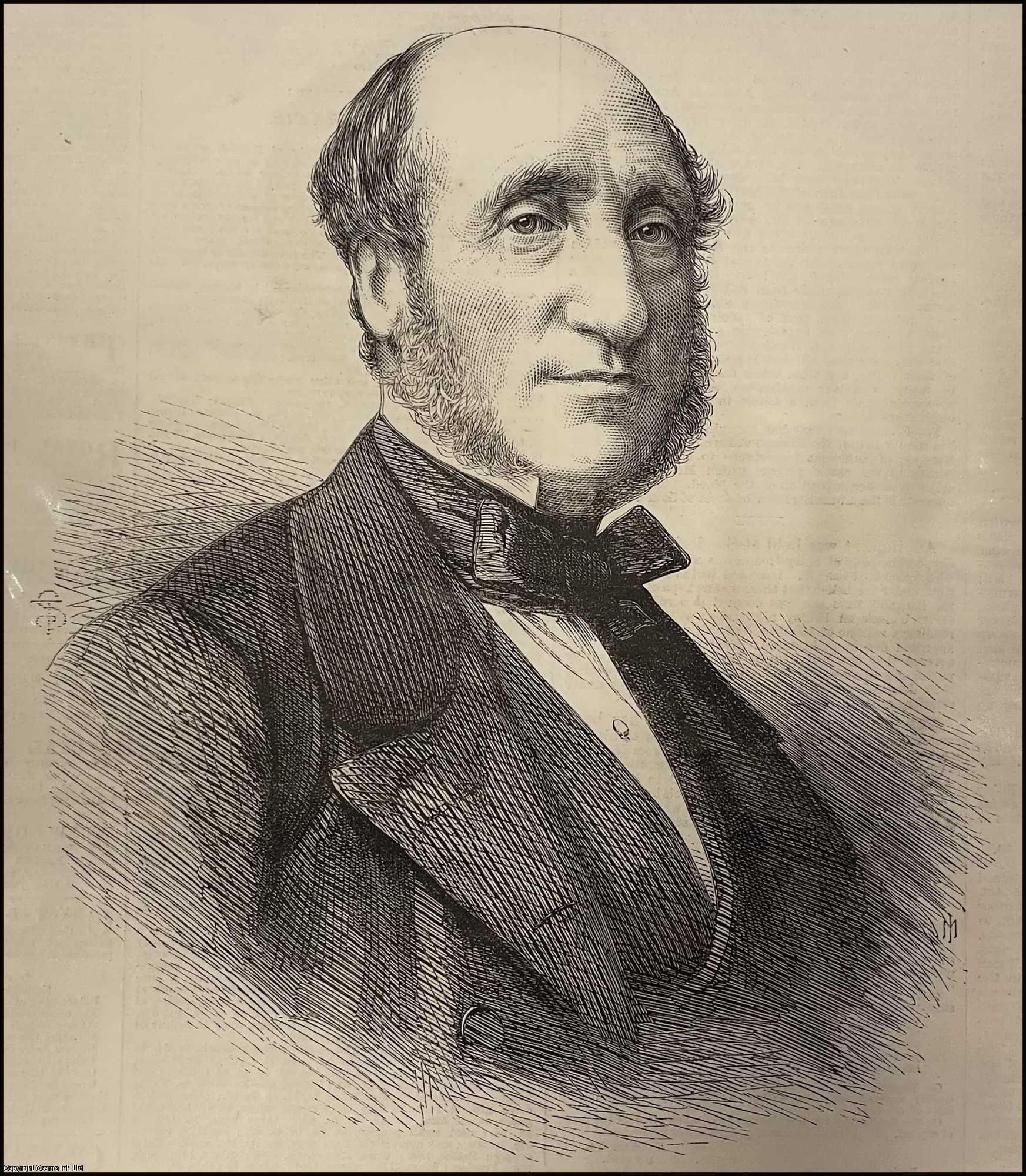 FROM A PHOTOGRAPH BY M. PIERRE PETIT - M. Michel Chevalier, the French Political Economist and Freetrader. An original print and short written article from the Illustrated London News, 1866.