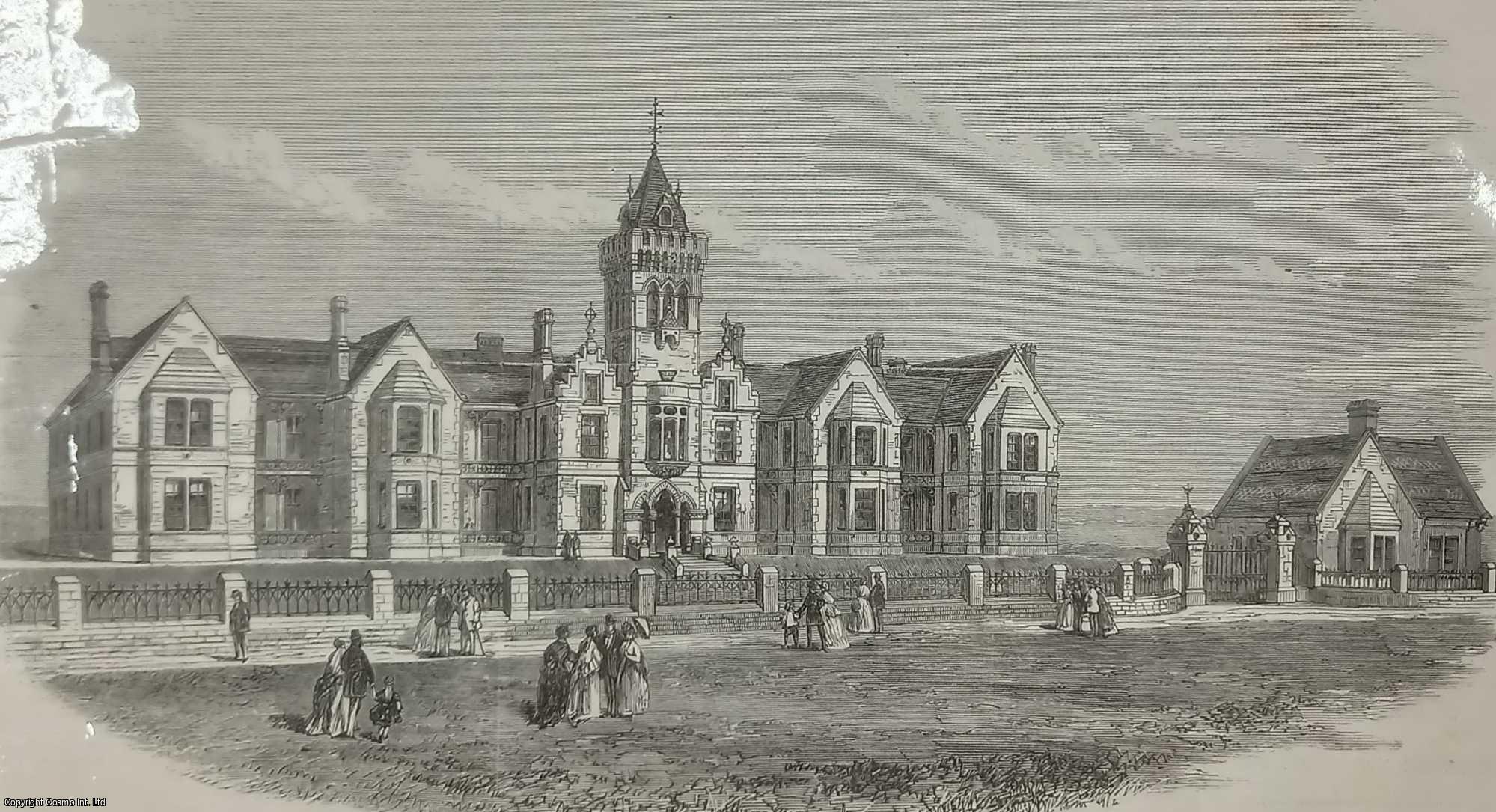 NORTHUMBRIA - The Prudhoe Memorial Convalescent Home at Whitley, Northumberland. An original print from the Illustrated London News, 1869.