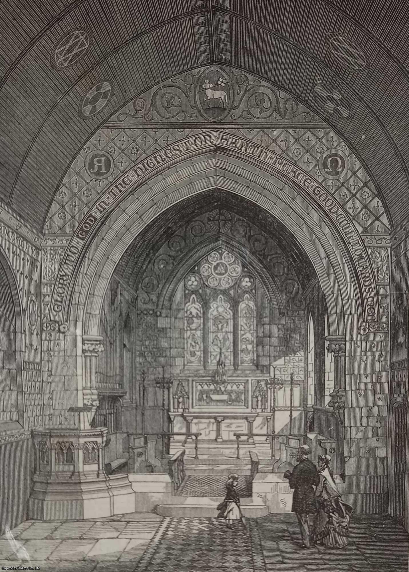 EPISCOPAL CHURCHES - St John's Episcopal Church, Alloa. An original print from the Illustrated London News, 1869.
