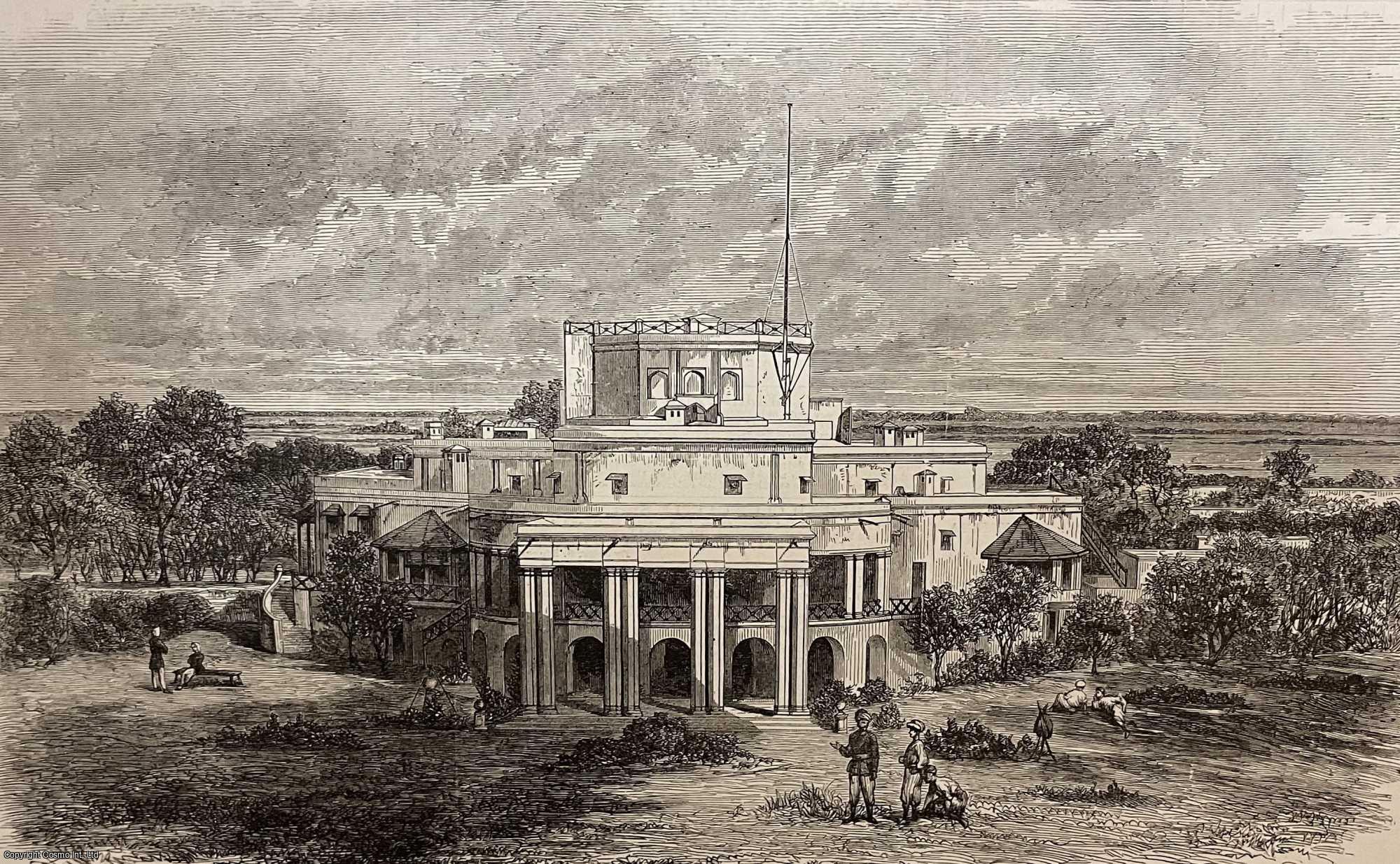 PAKISTAN - Goverment House, Lahore, Punjaub. An original print from the Illustrated London News, 1869.