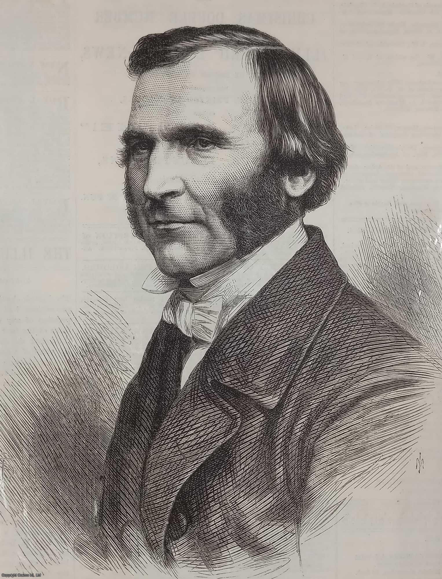 PORTRAIT - The Right Rev. Dr. Temple, the New Bishop of Exeter. An original print and separate short article from the Illustrated London News, 1869.