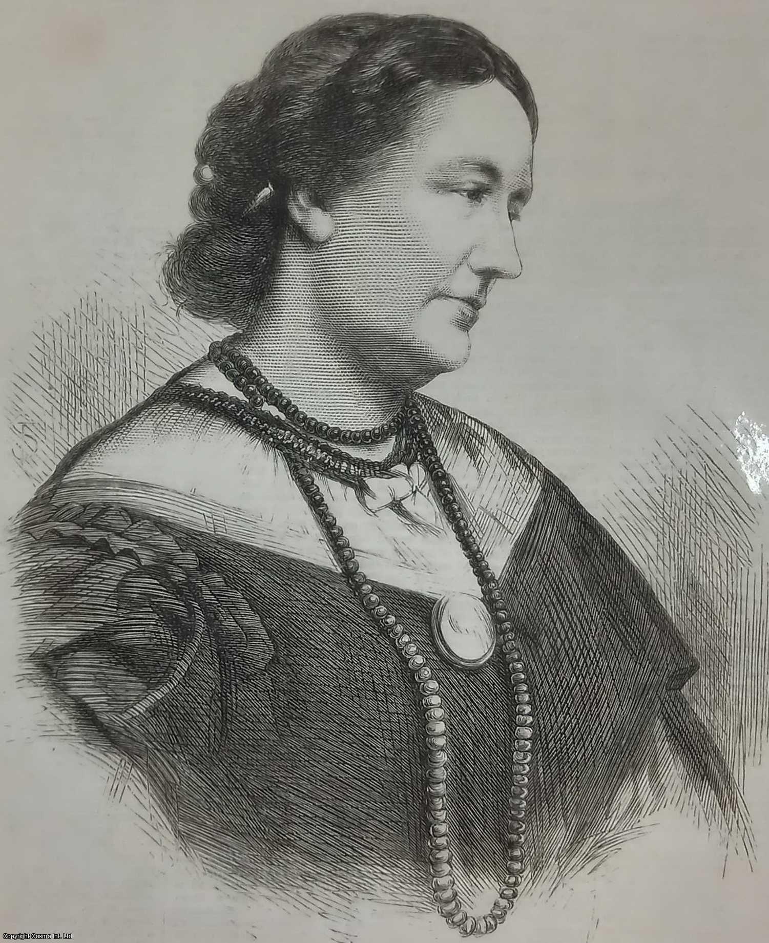 PORTRAIT - Madame Grisi, Great Operatic Singer. An original print and obituary from the Illustrated London News, 1869.