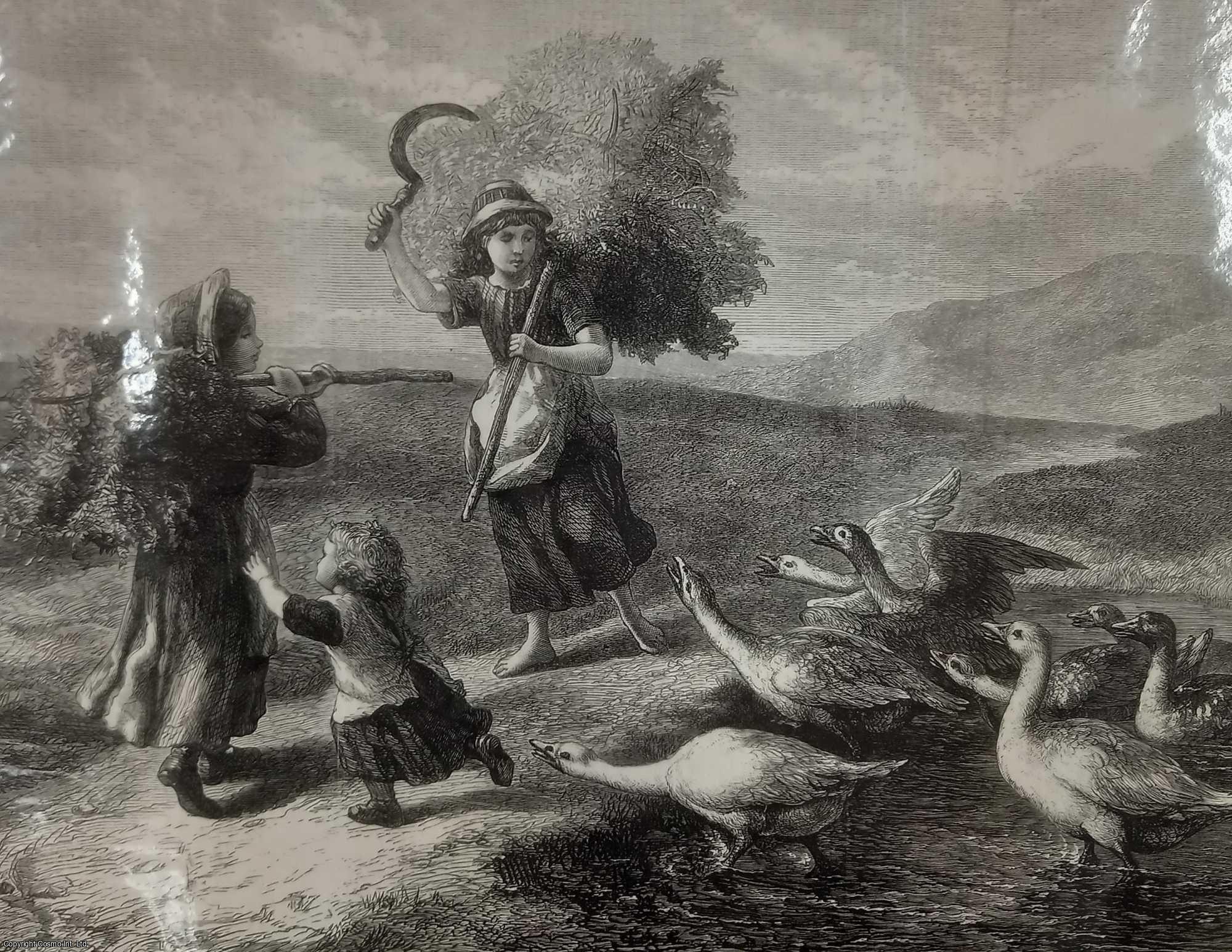 FROM A PAINTING BY J.W. BOTTOMLEY - An Attack' by J.W. Bottomley. An original print from the Illustrated London News, 1869.