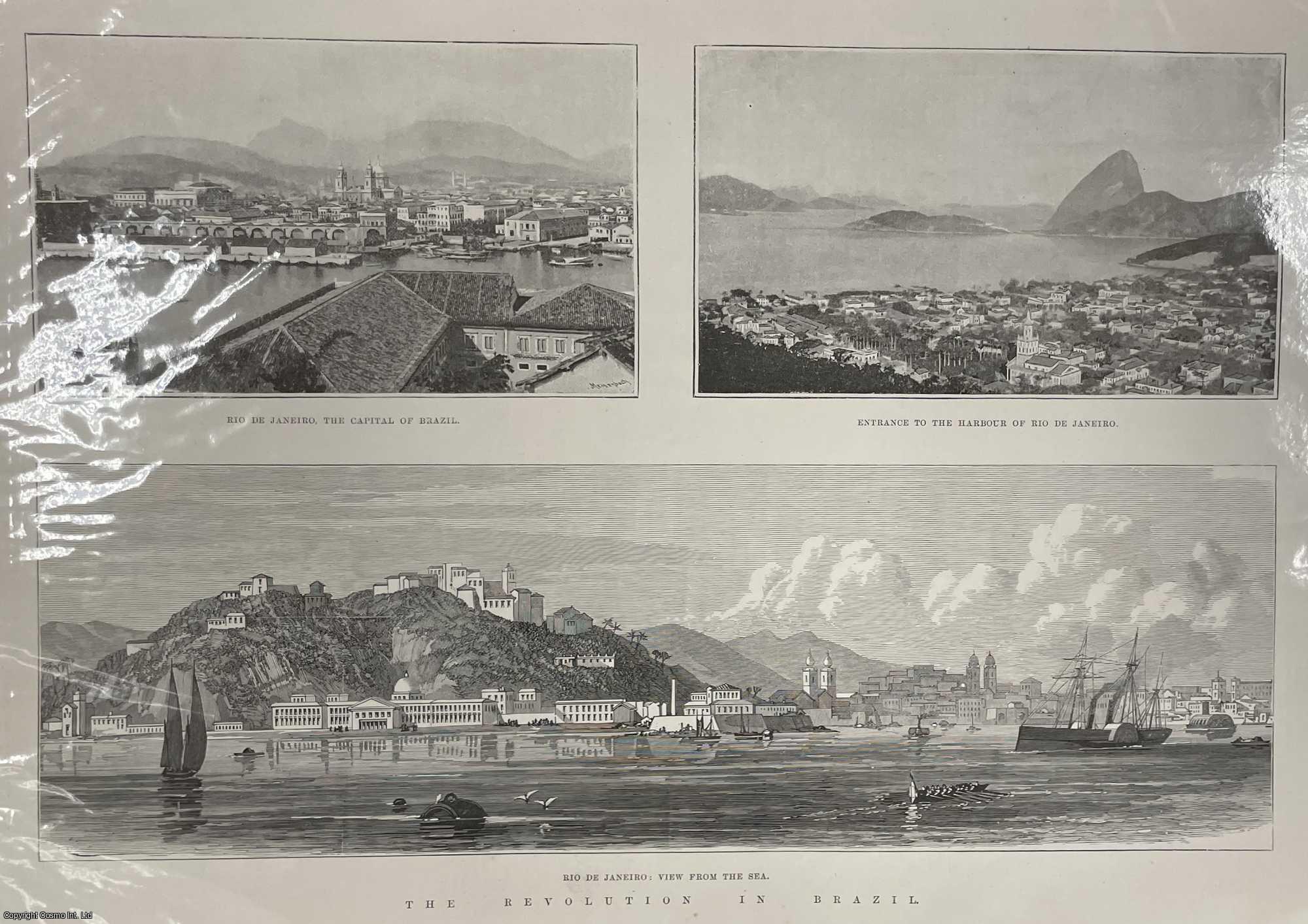BRAZIL - The Revolution in Brazil. Original prints from the Illustrated London News, 1889.