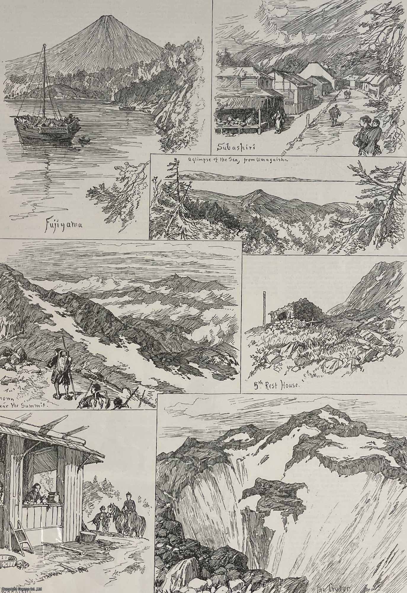 MOUNT FUJI - Ascent of Fujiyama, Sacred Mountain of Japan. An original print from the Illustrated London News, 1889.