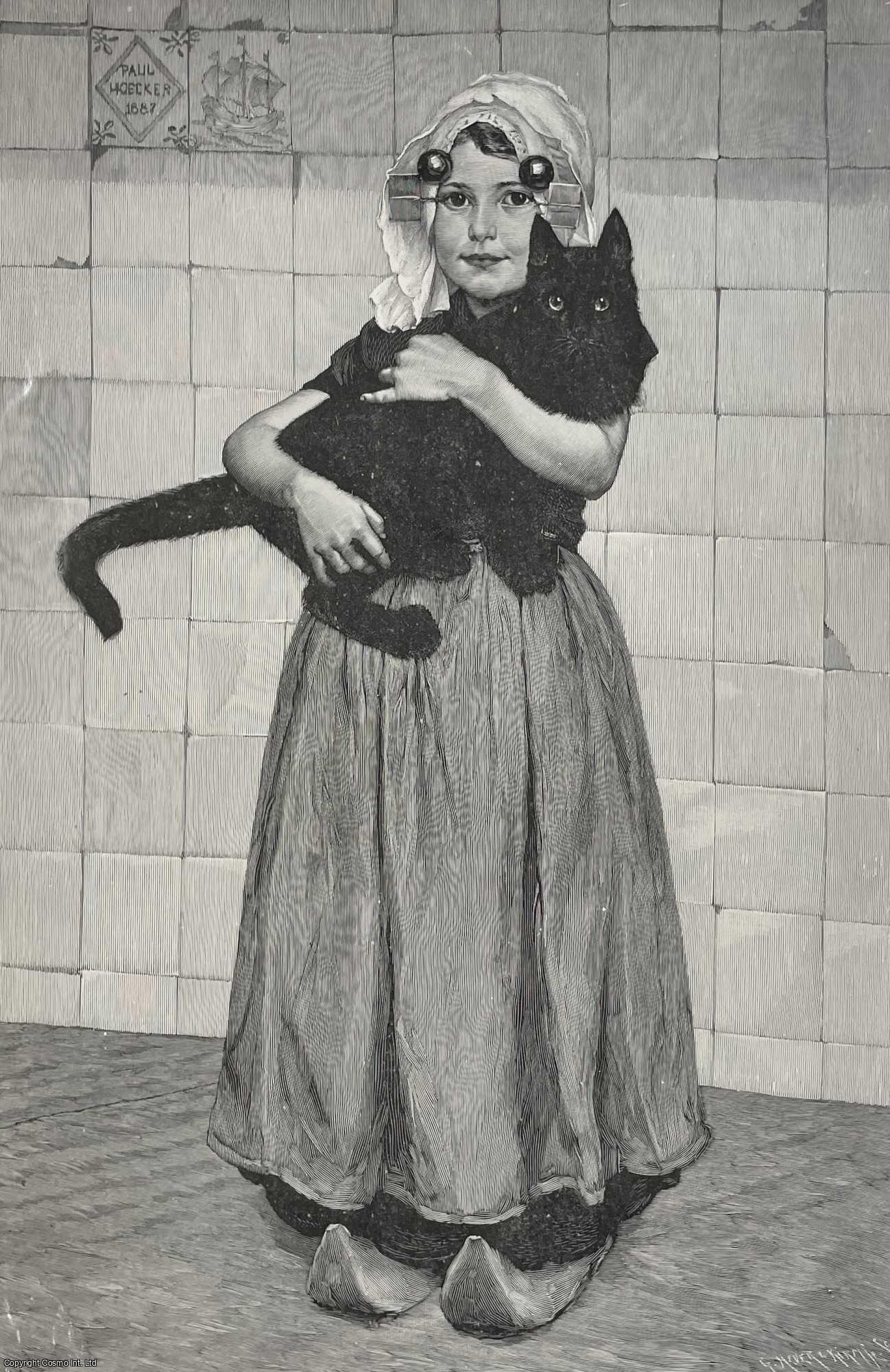 FROM A PHOTOGRAPH BY F. HANFSTAENGL, MUNICH - Cats-Eyes' by P. Hoecker. An original print from the Illustrated London News, 1889.