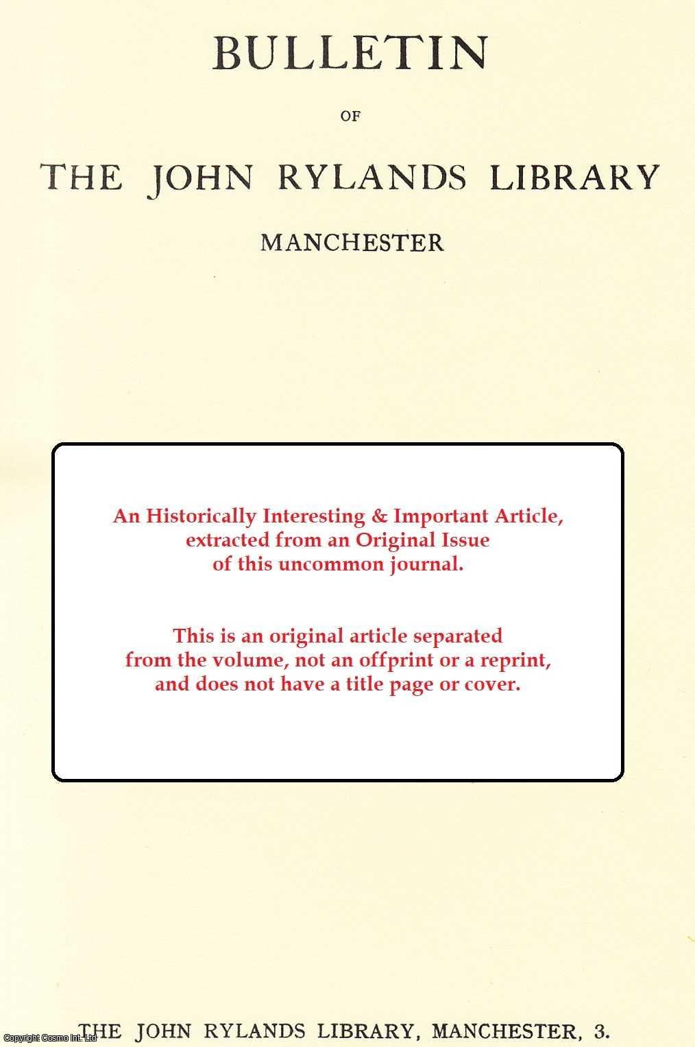 Rev. John Bowman - Samaritan Studies. An original article from the Bulletin of the John Rylands Library Manchester, 1958.