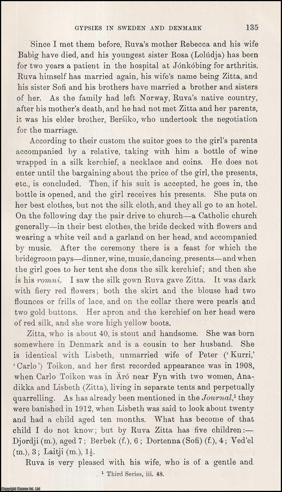 J. Miskow - Gypsies in Sweden and Denmark. An uncommon original article from the Journal of the Gypsy Lore Society, 1929.