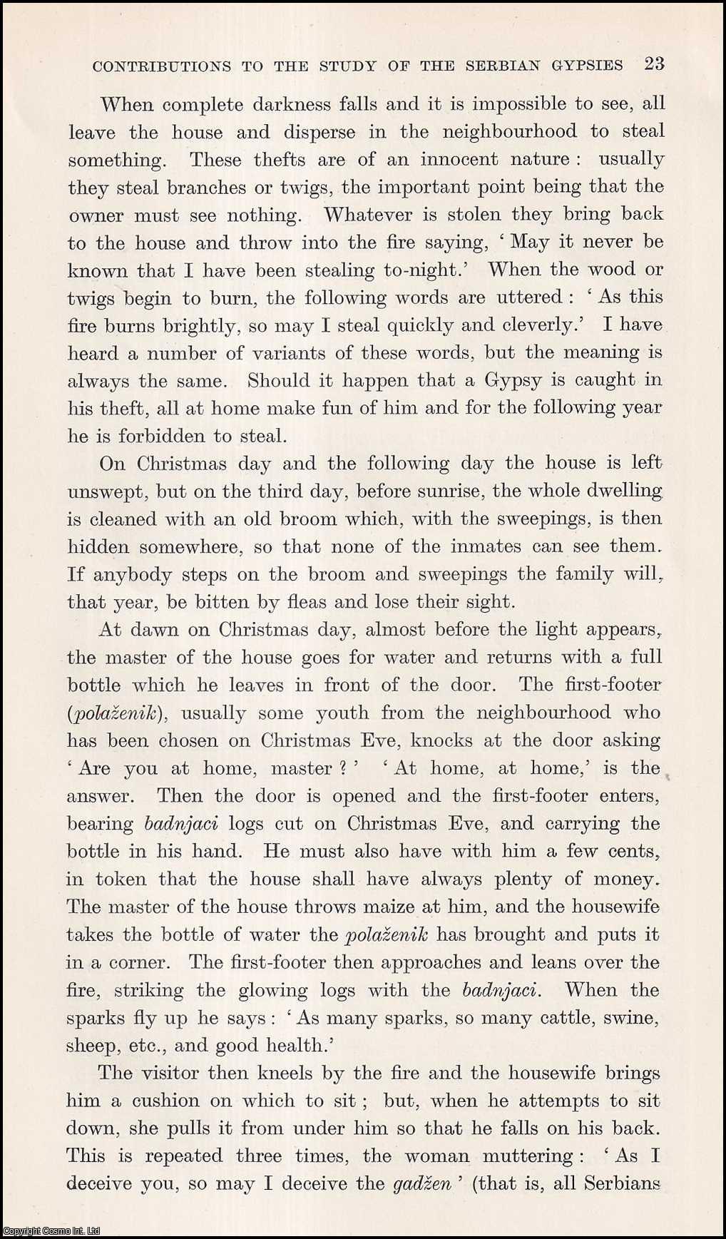 Alexander Petrovic - Contributions (part 1) to the Studies of Serbian Gypsies. An uncommon original article from the Journal of the Gypsy Lore Society, 1935.