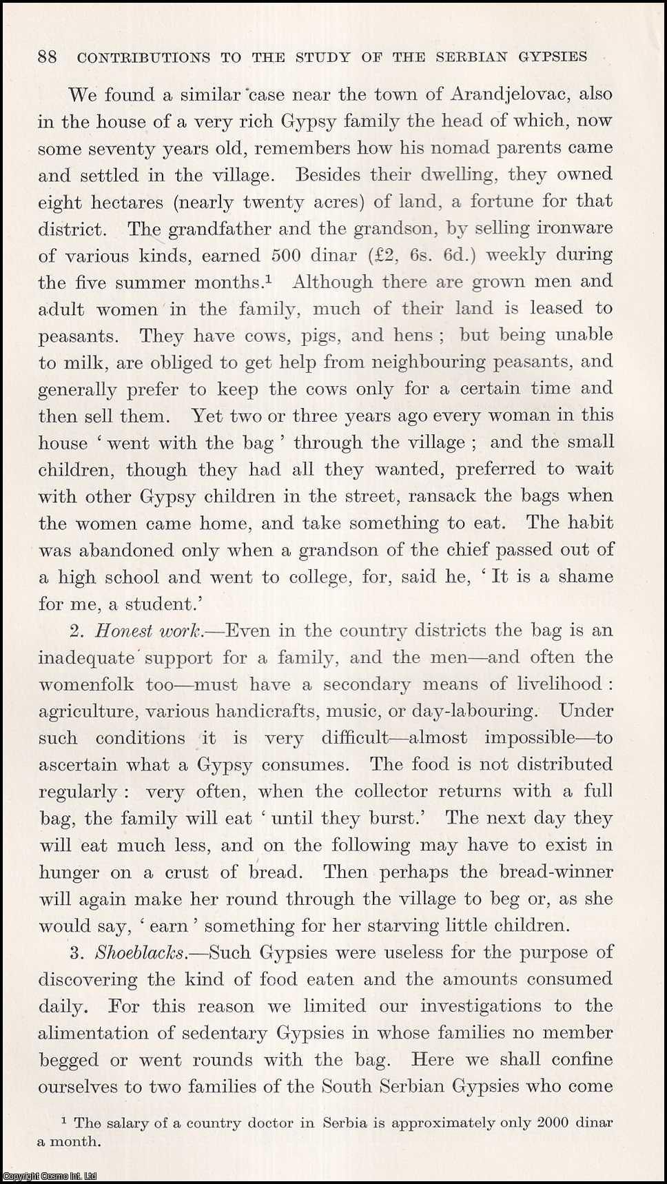 Alexander Petrovic - Alienation of South Serbian Gypsies; Contributions (part 2) to the Studies of Serbian Gypsies. An uncommon original article from the Journal of the Gypsy Lore Society, 1935.