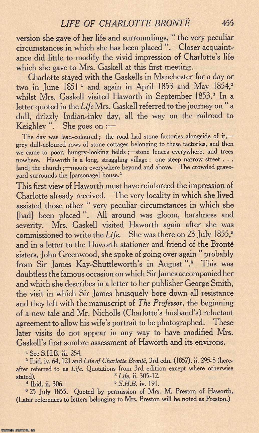 Arthur Pollard and Albert H. Preston - Mrs Gaskell's Life of Charlotte Bronte. With An Appendix on Some New Gaskell Letters. An original article from the Bulletin of the John Rylands Library Manchester, 1965.