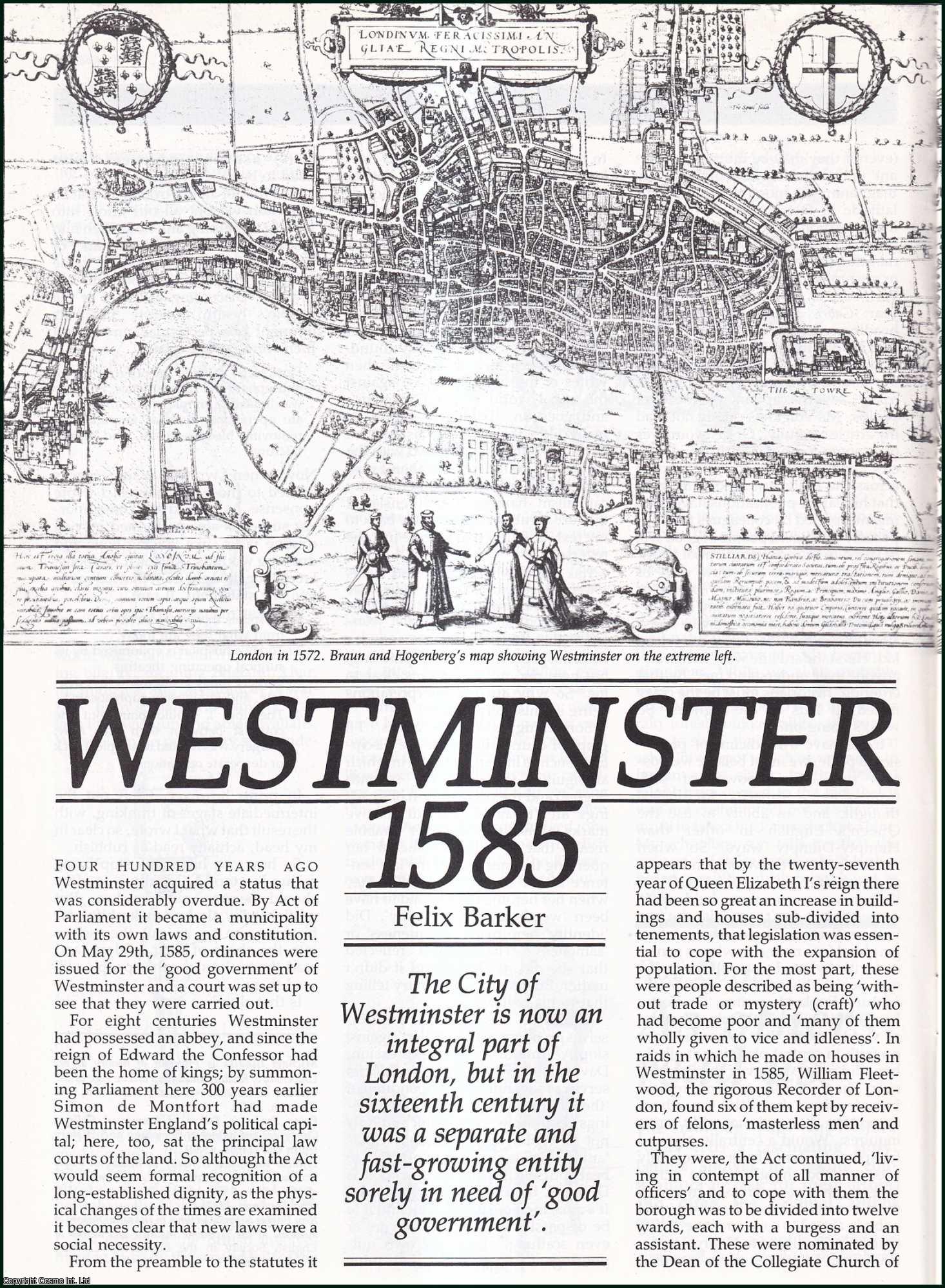 Felix Barker - Westminster, 1585. An original article from History Today, 1985.