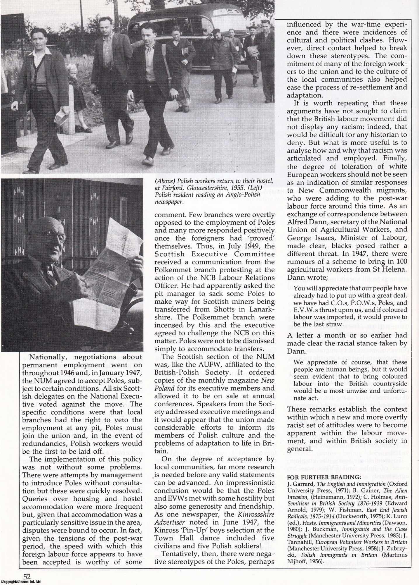 Kenneth Lunn - Immigrants and the British Labour Movement's Response. An original article from History Today, 1985.