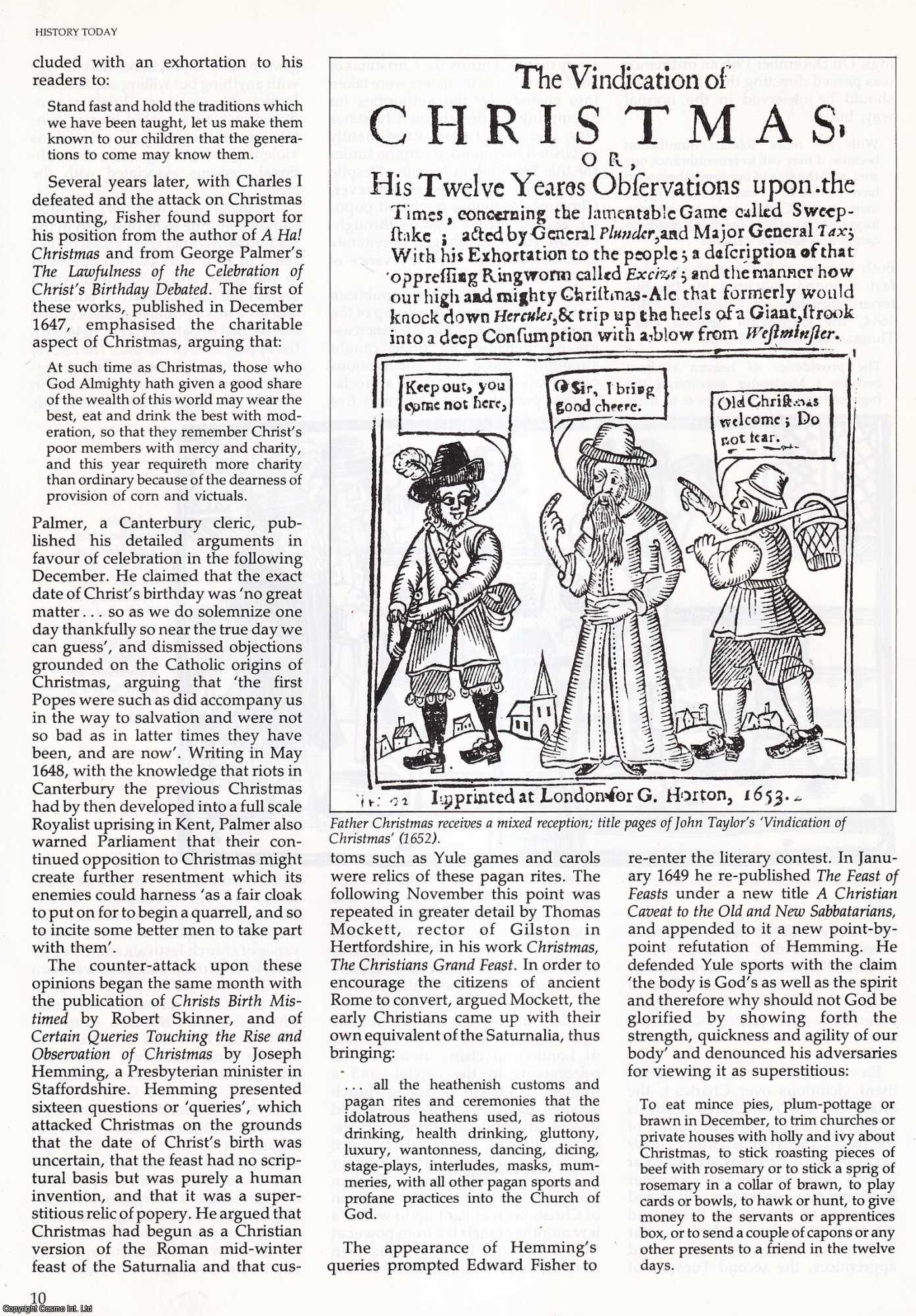 Chris Durston - Lords of Misrule: The Puritan War on Christmas, 1642-60. An original article from History Today, 1985.