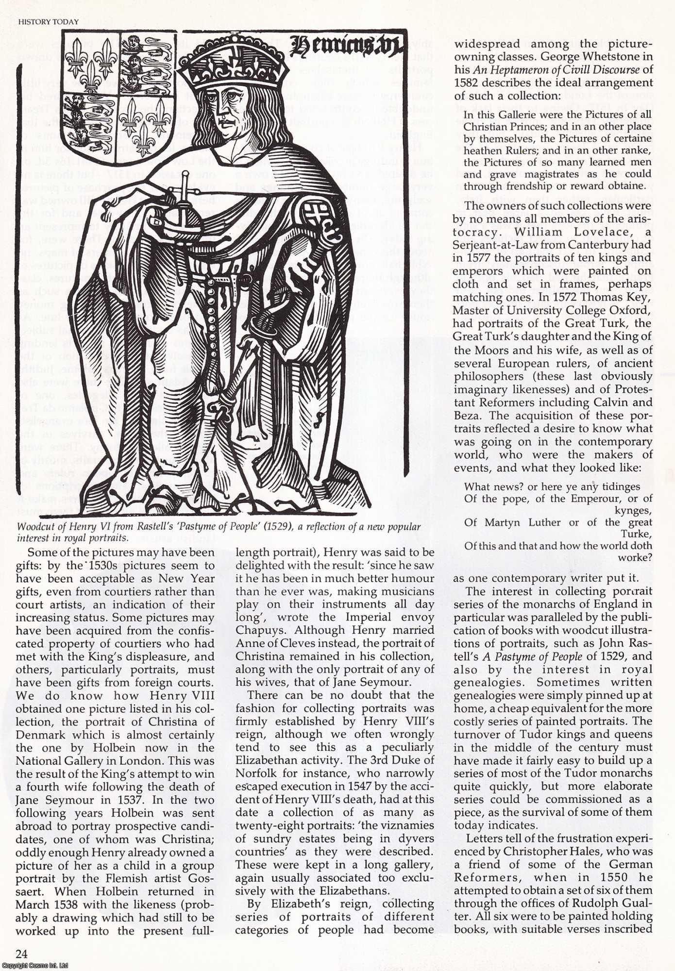 Susan Foister - Tudor Collections and Collectors. An original article from History Today, 1985.