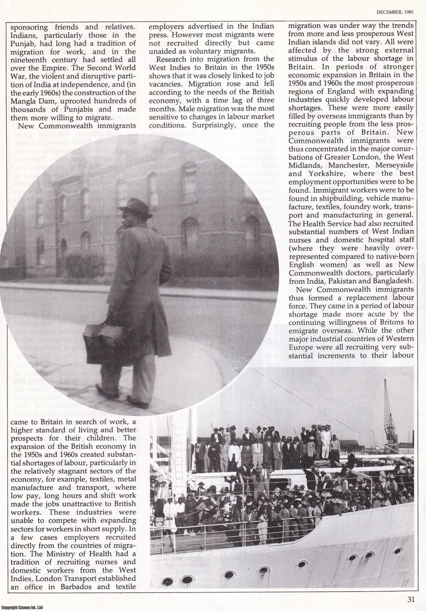 Zig Layton-Henry - The New Commonwealth Migrants, 1945-62. An original article from History Today, 1985.