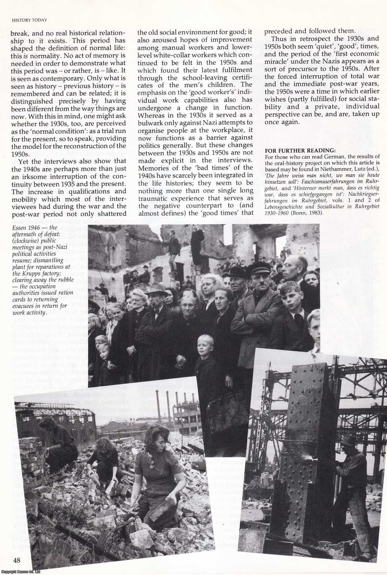 Ulrich Herbert 'Good Times, Bad Times' - Good Times, Bad Times': Life in the Third Reich. An original article from History Today, 1986.