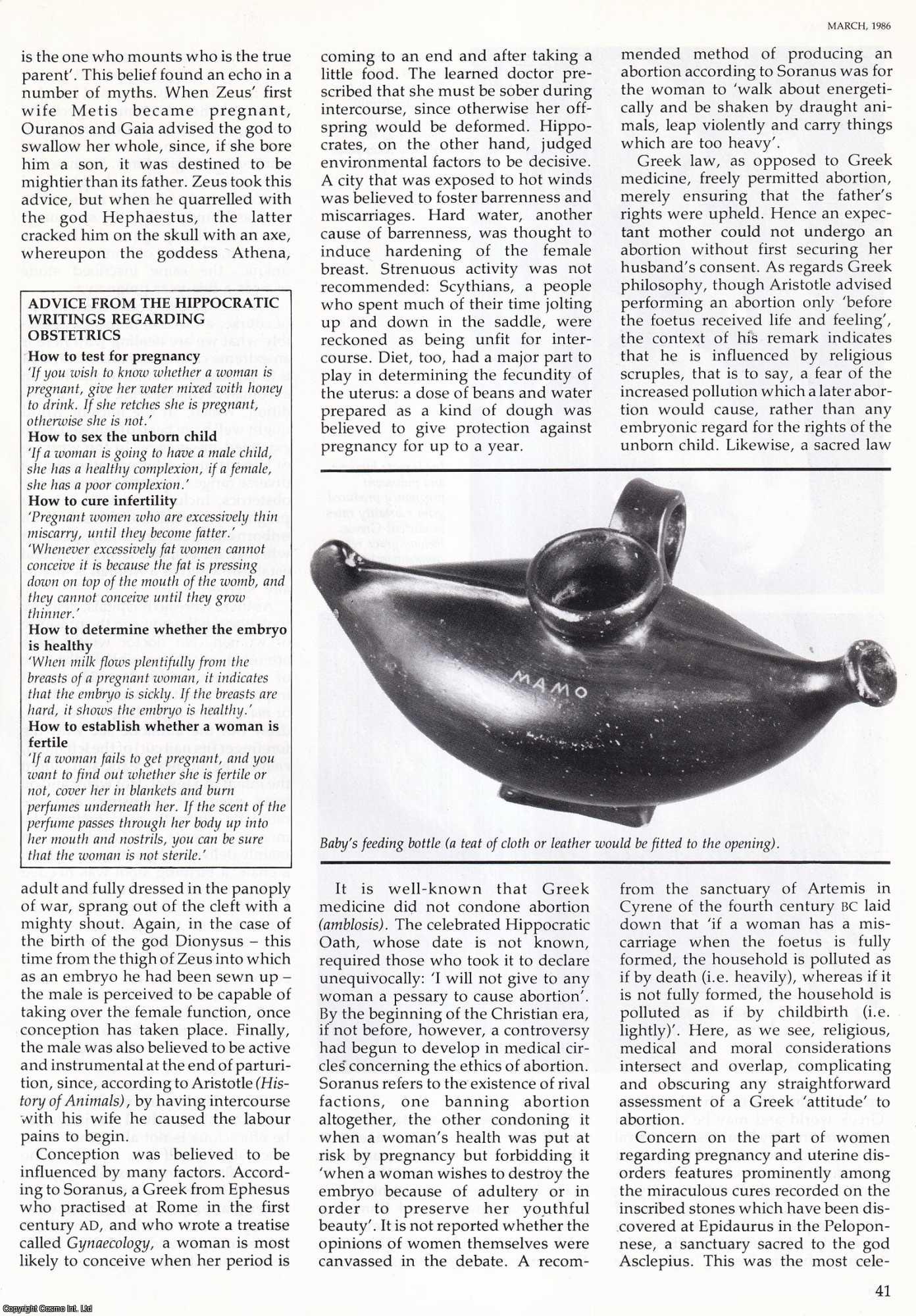 Robert Garland - Mother and Child in the Greek World. An original article from History Today, 1986.
