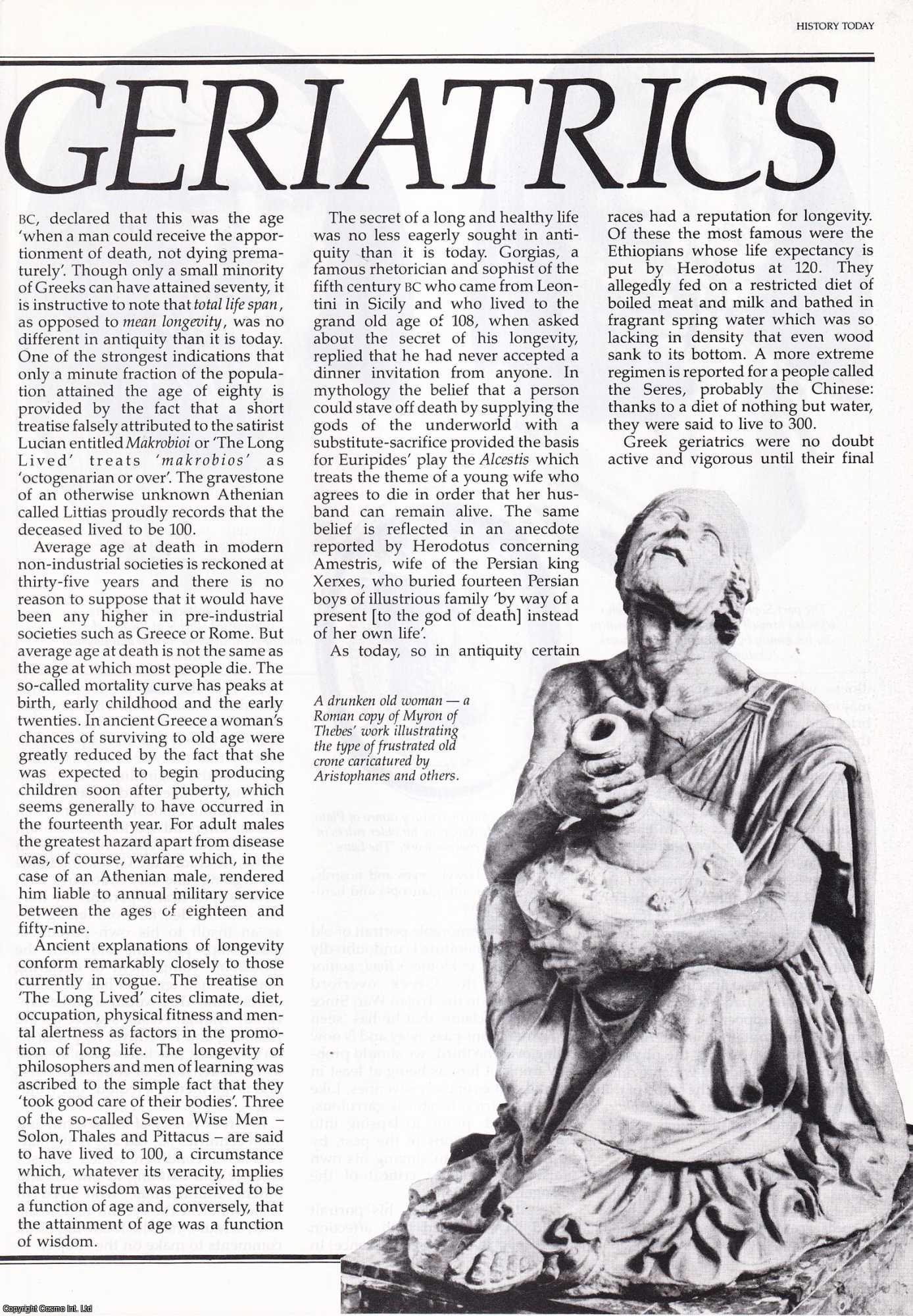Robert Garland - Greek Geriatrics. An original article from History Today, 1987.