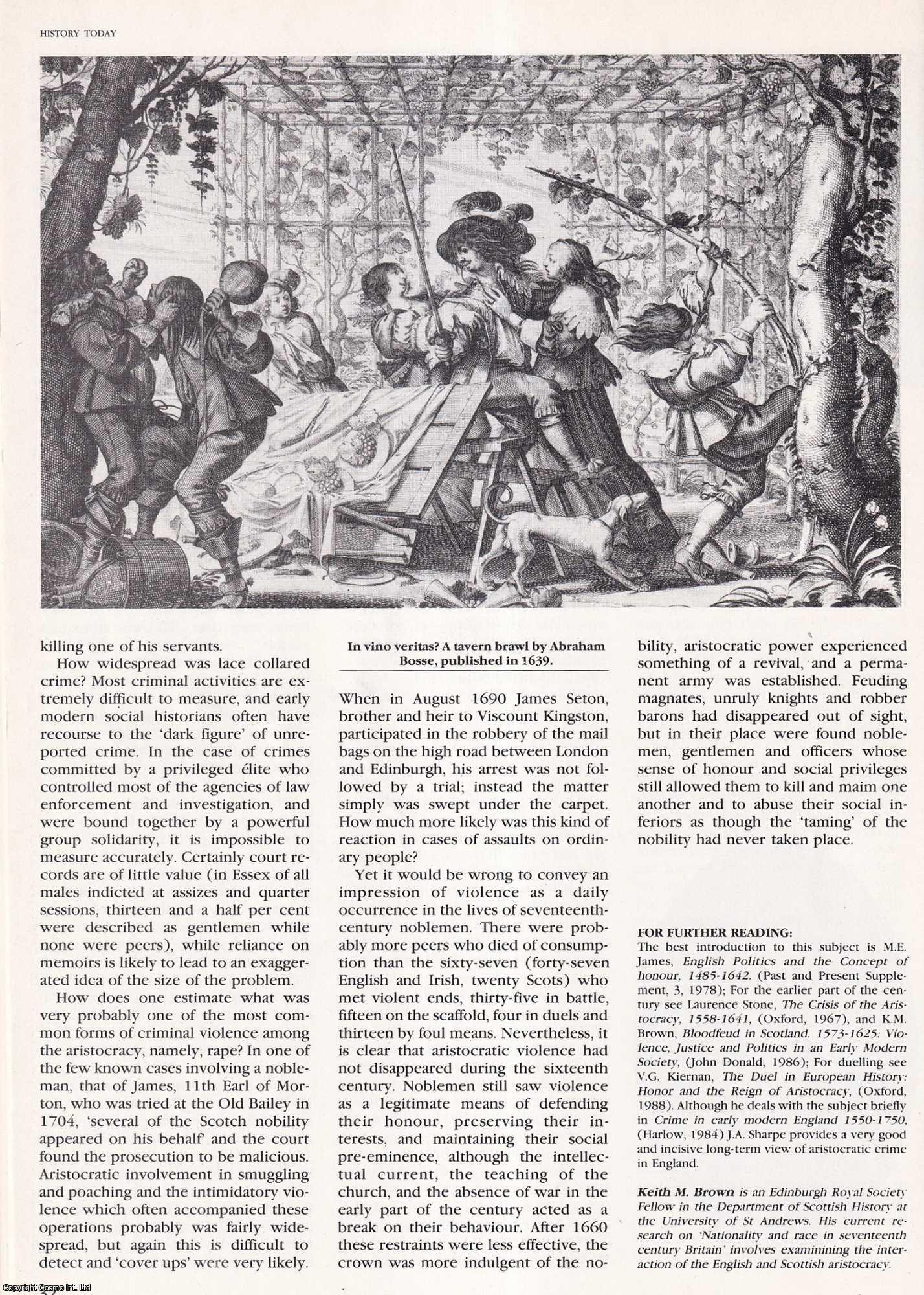 Keith M. Brown - Gentlemen and Thugs in 17th Century Britain. An original article from History Today, 1990.