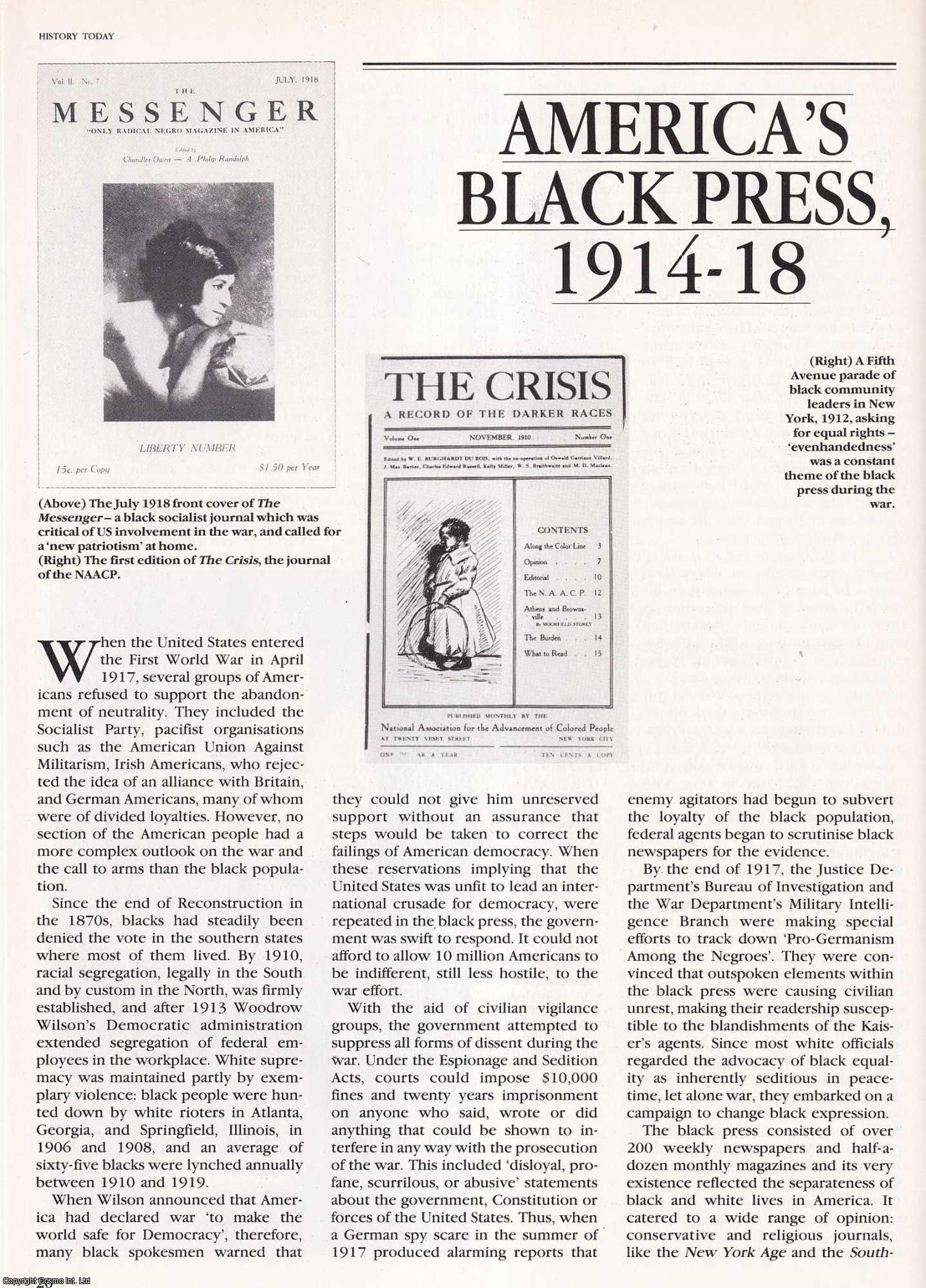 Mark Ellis - America's Black Press, 1914-18. An original article from History Today, 1991.