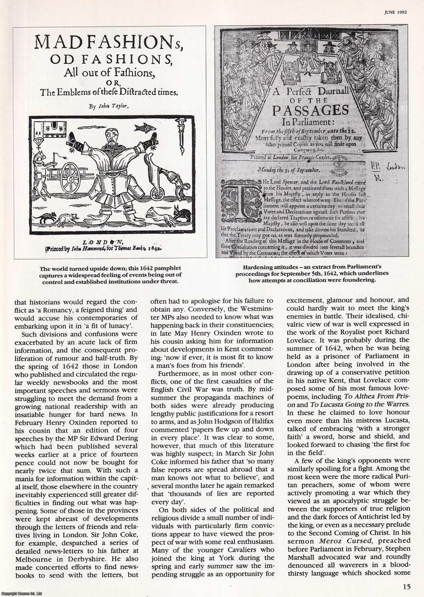 Chris Durston - Phoney War; England, Summer 1642. An original article from History Today, 1992.