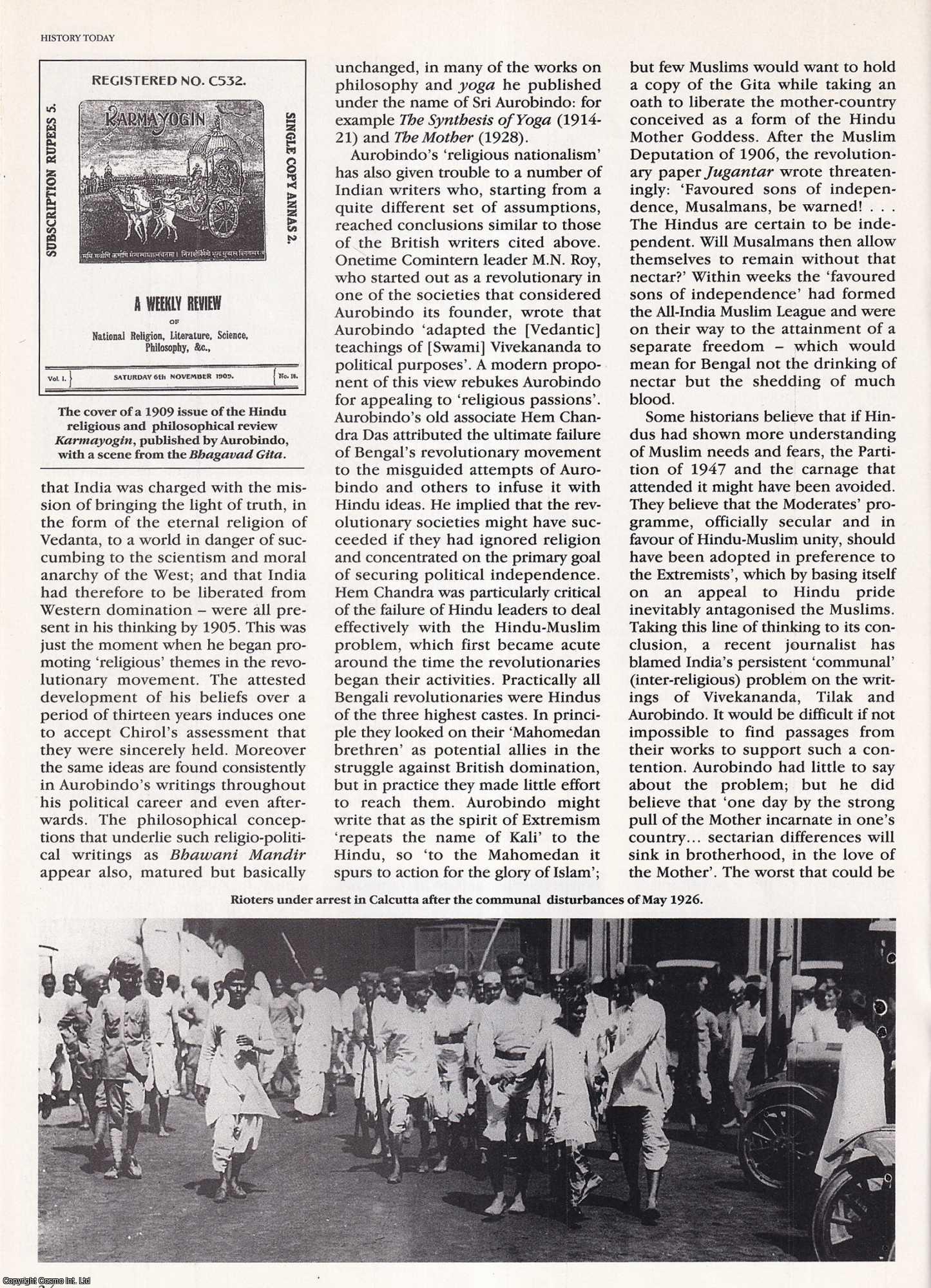 Peter Heehs - Religion and Revolt: Bengal under the Raj. An original article from History Today, 1993.